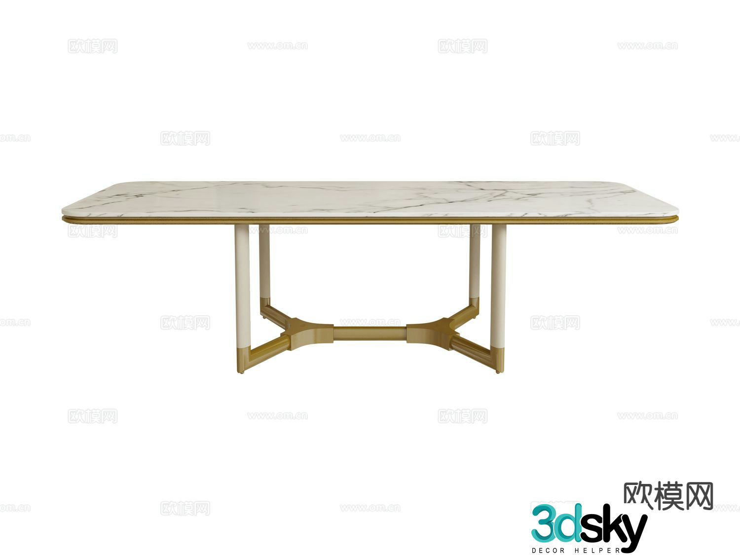 visionnaire Italian light luxury dining table 3D model