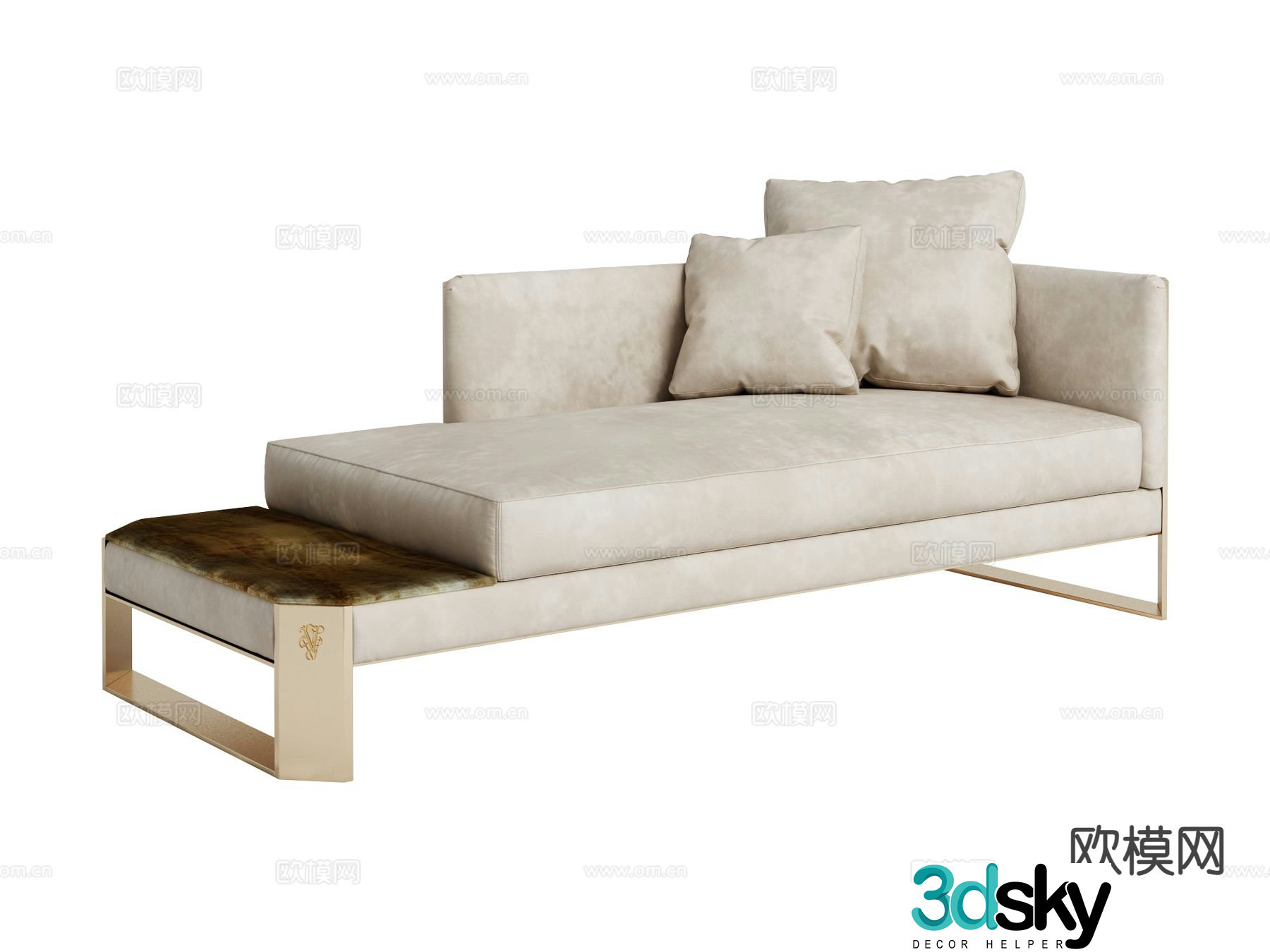 visionnaire light luxury chaise longue chaise longue sofa 3d model