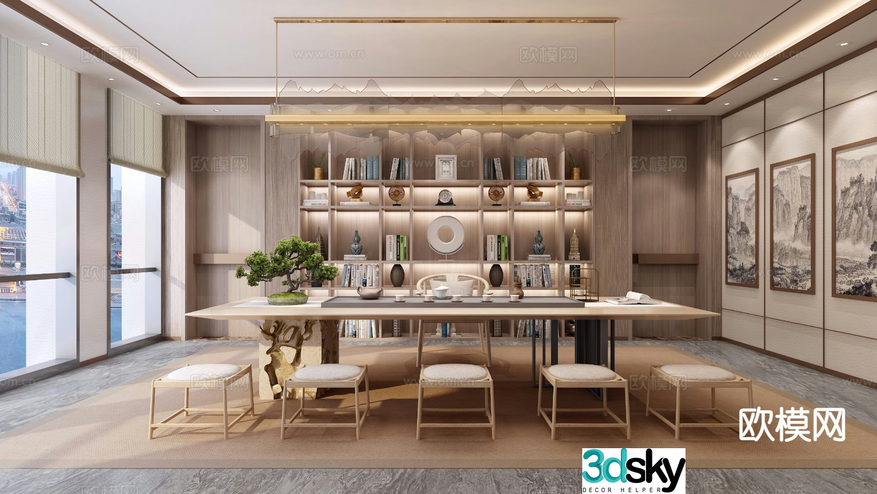 New Chinese tea room 3d model