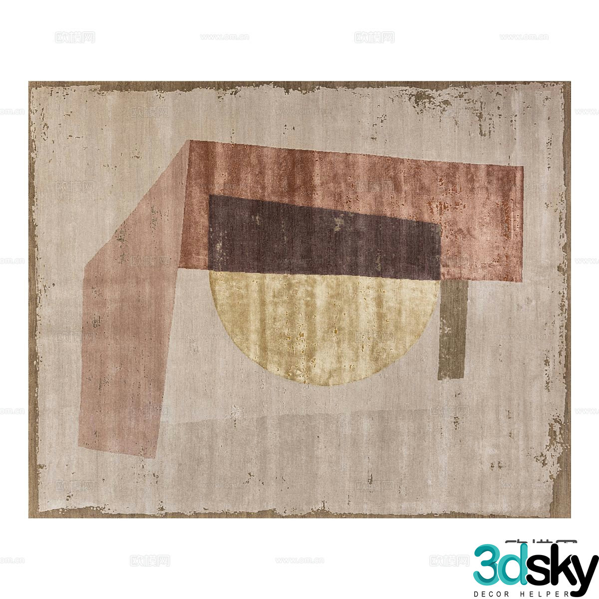 Modern square carpet 3d model