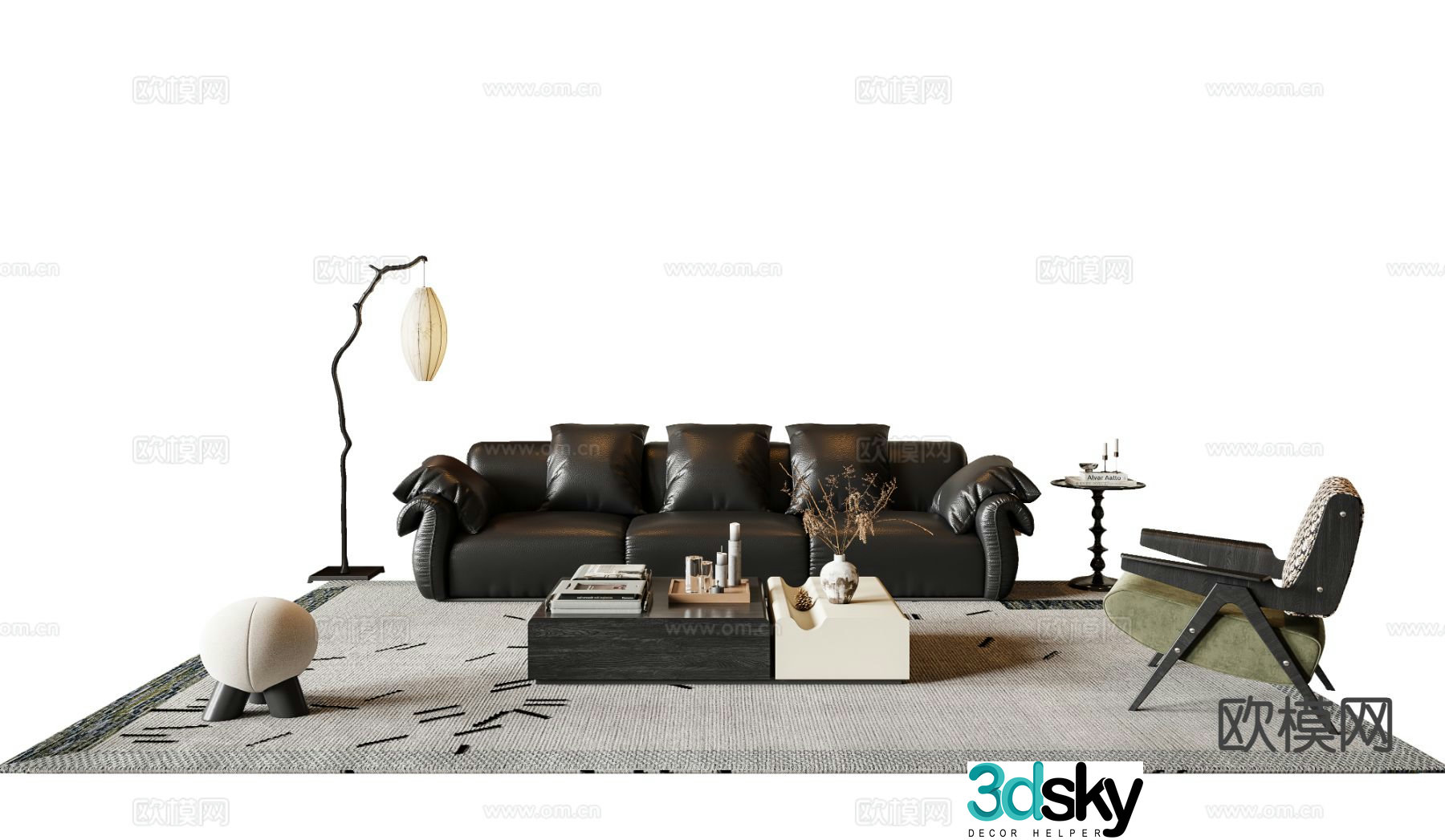 Medieval style sofa modular sofa 3d model