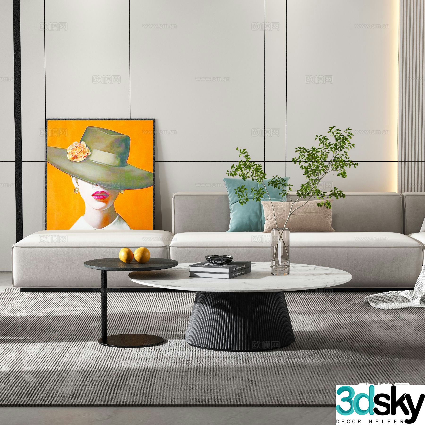 Modern round coffee table 3d model