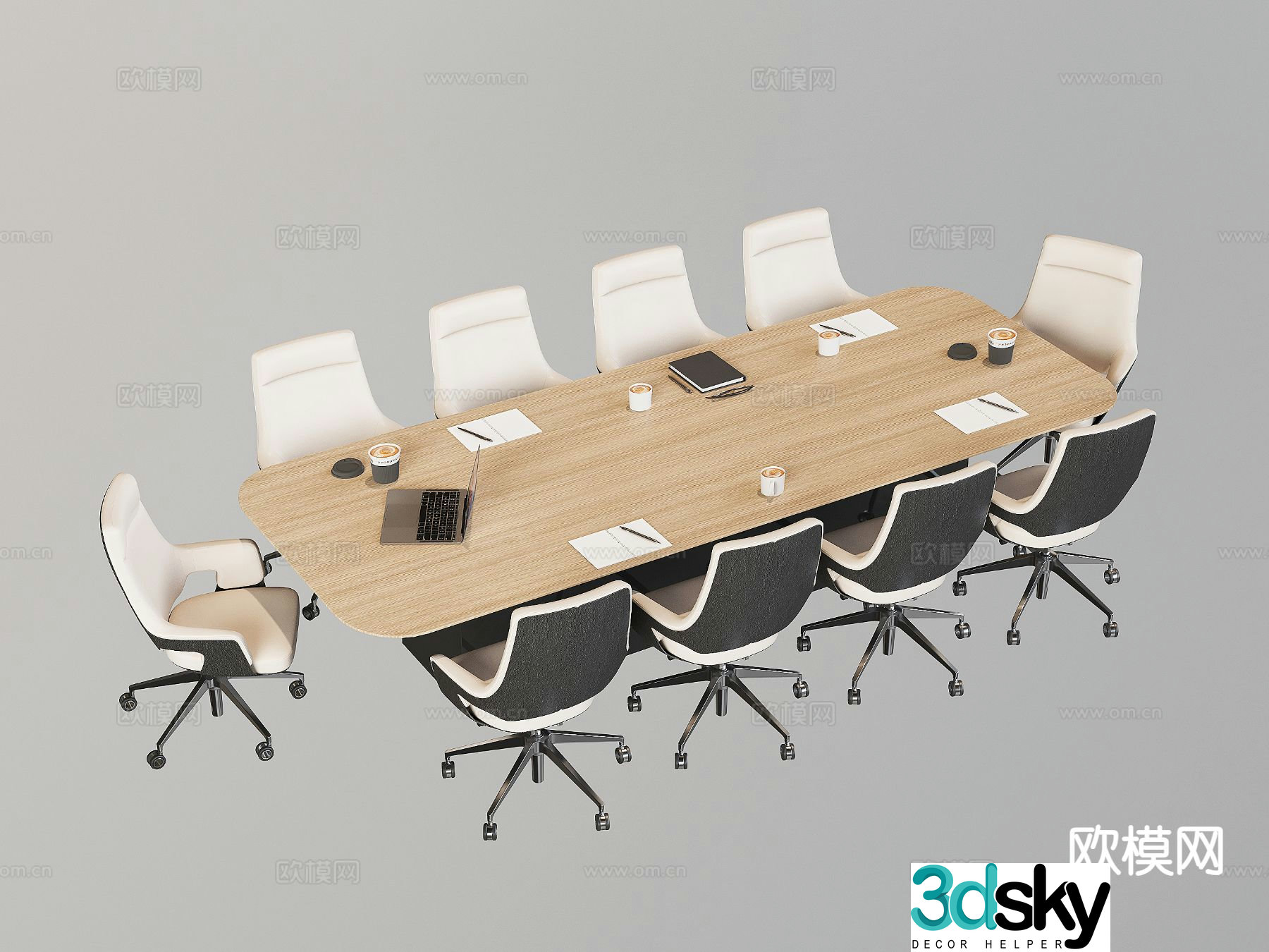 Modern conference table negotiation table 3d model