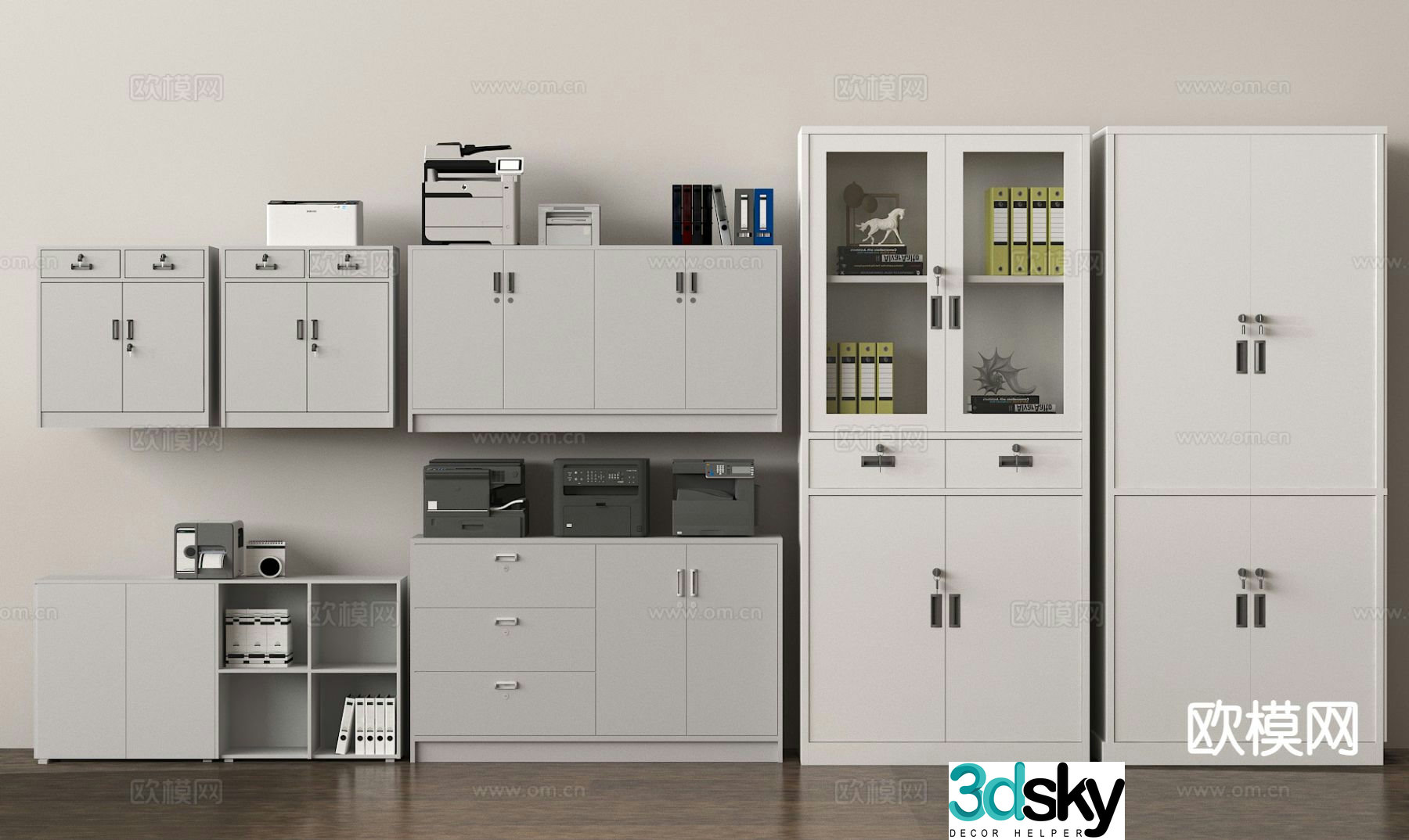 File cabinet filing cabinet information cabinet printer 3d model