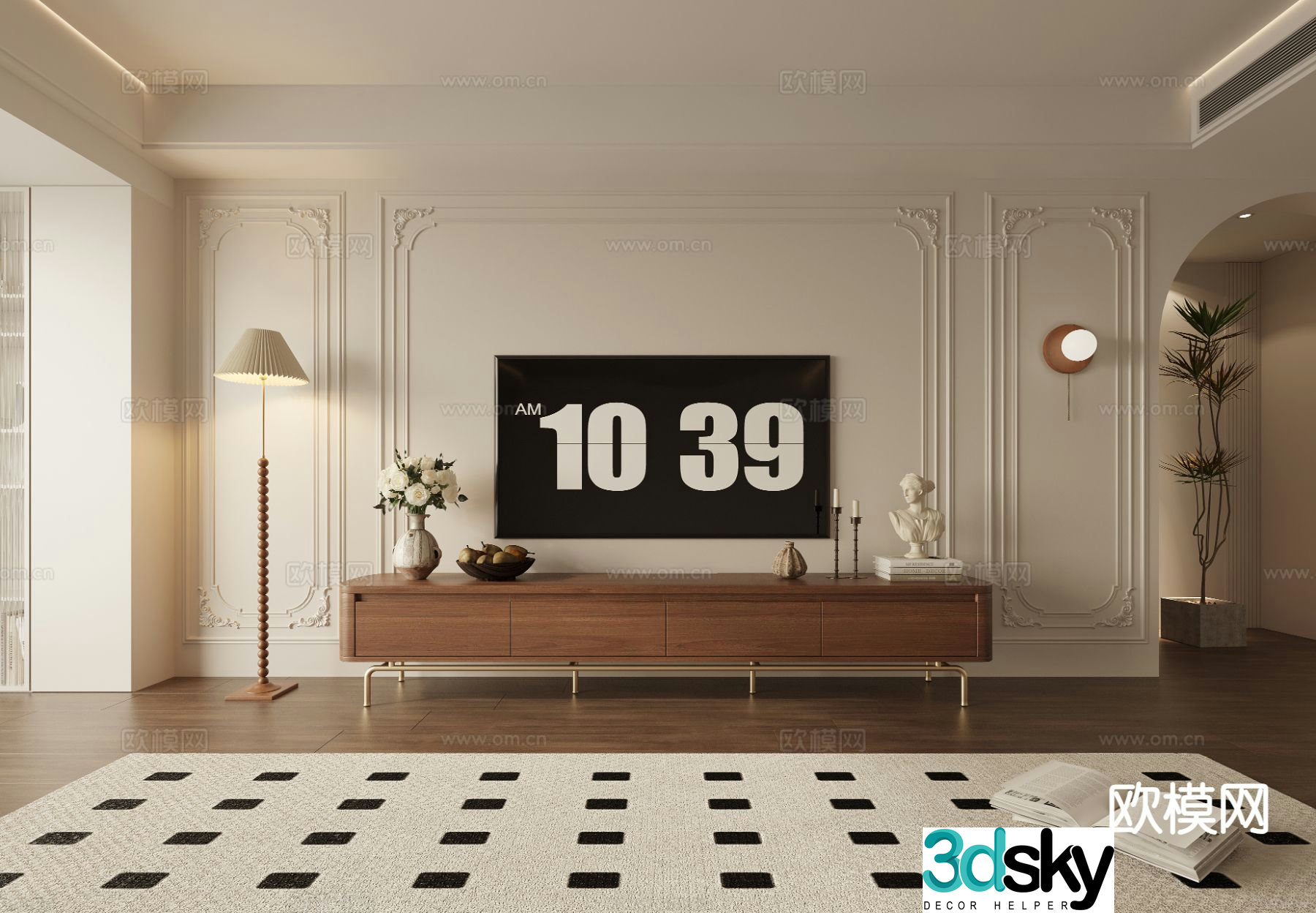 French retro TV cabinet 3d model
