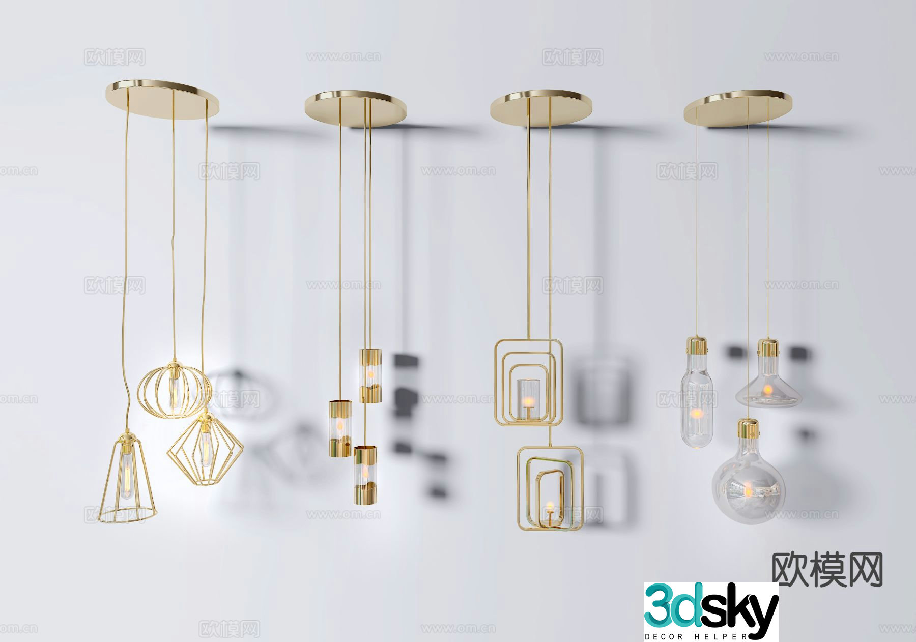 Light luxury small chandelier 3D model