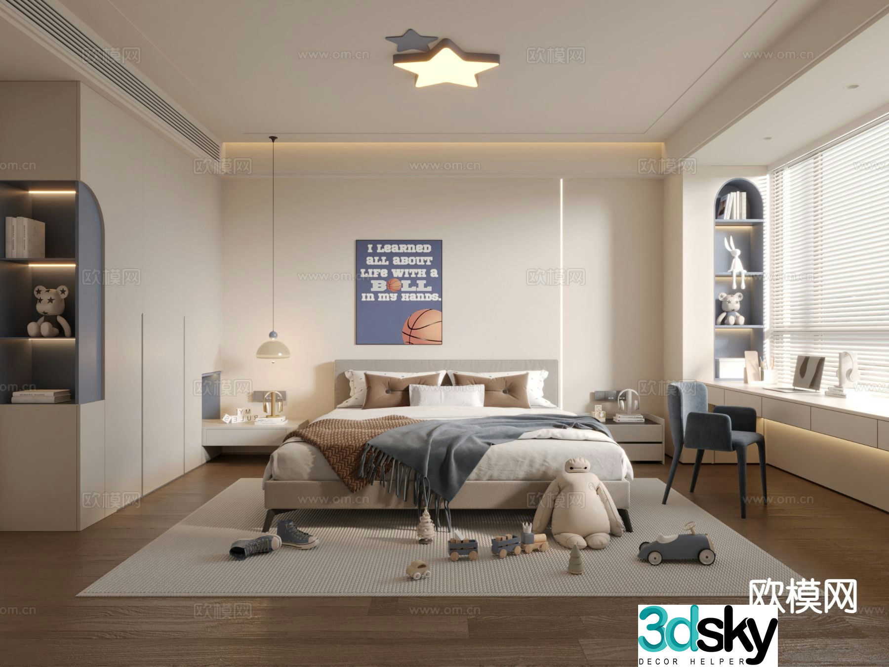 Modern children’s room boy’s room kid’s room 3d model