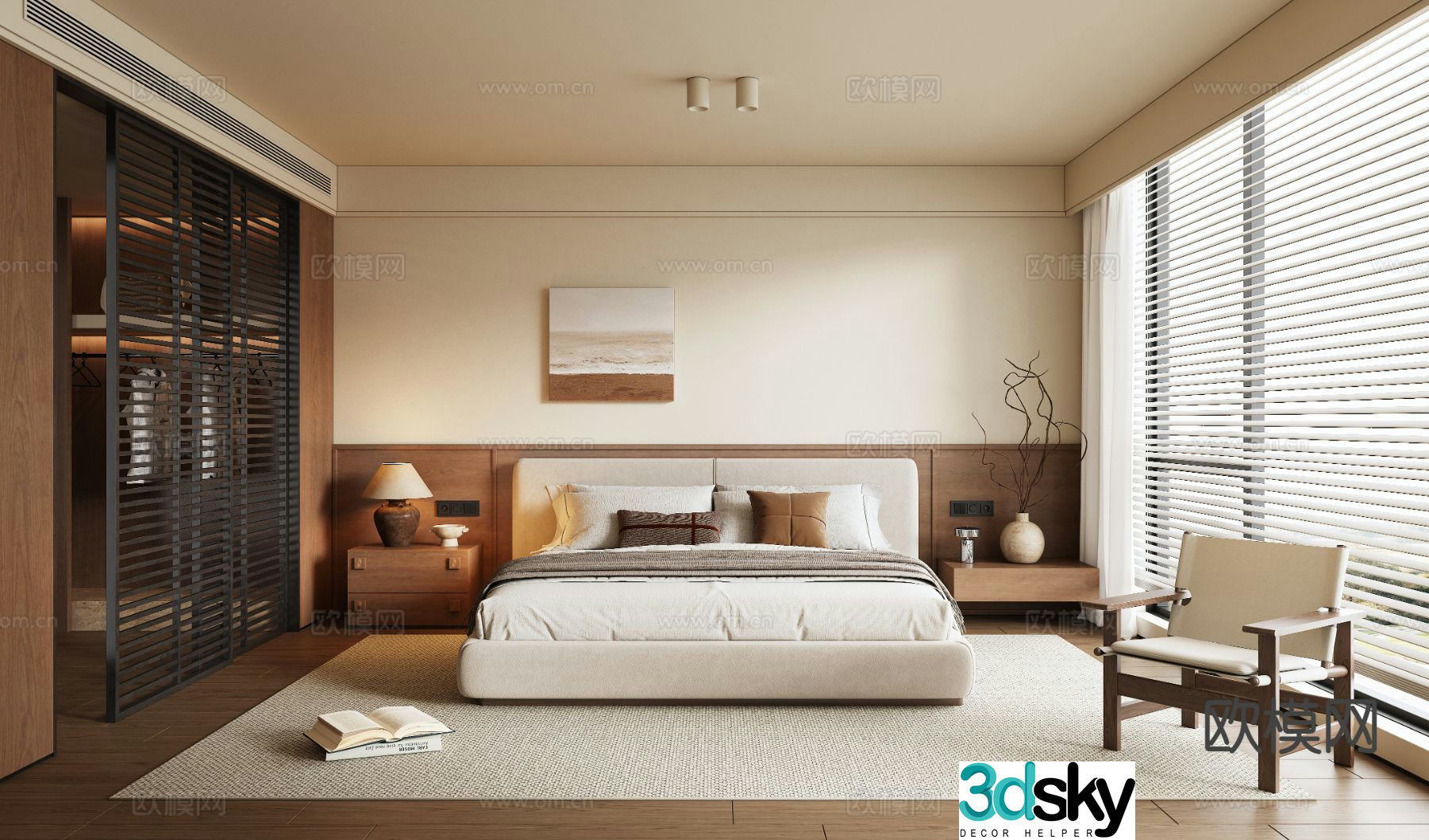Medieval style bedroom master bedroom 3d model