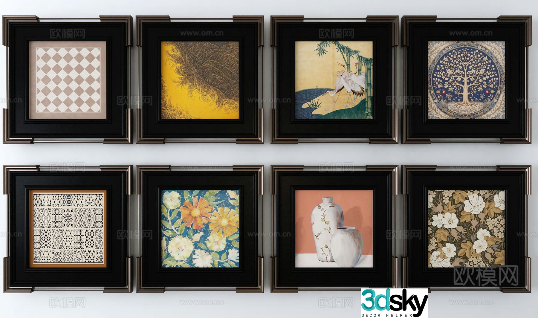 Decorative painting art painting hanging painting 3d model