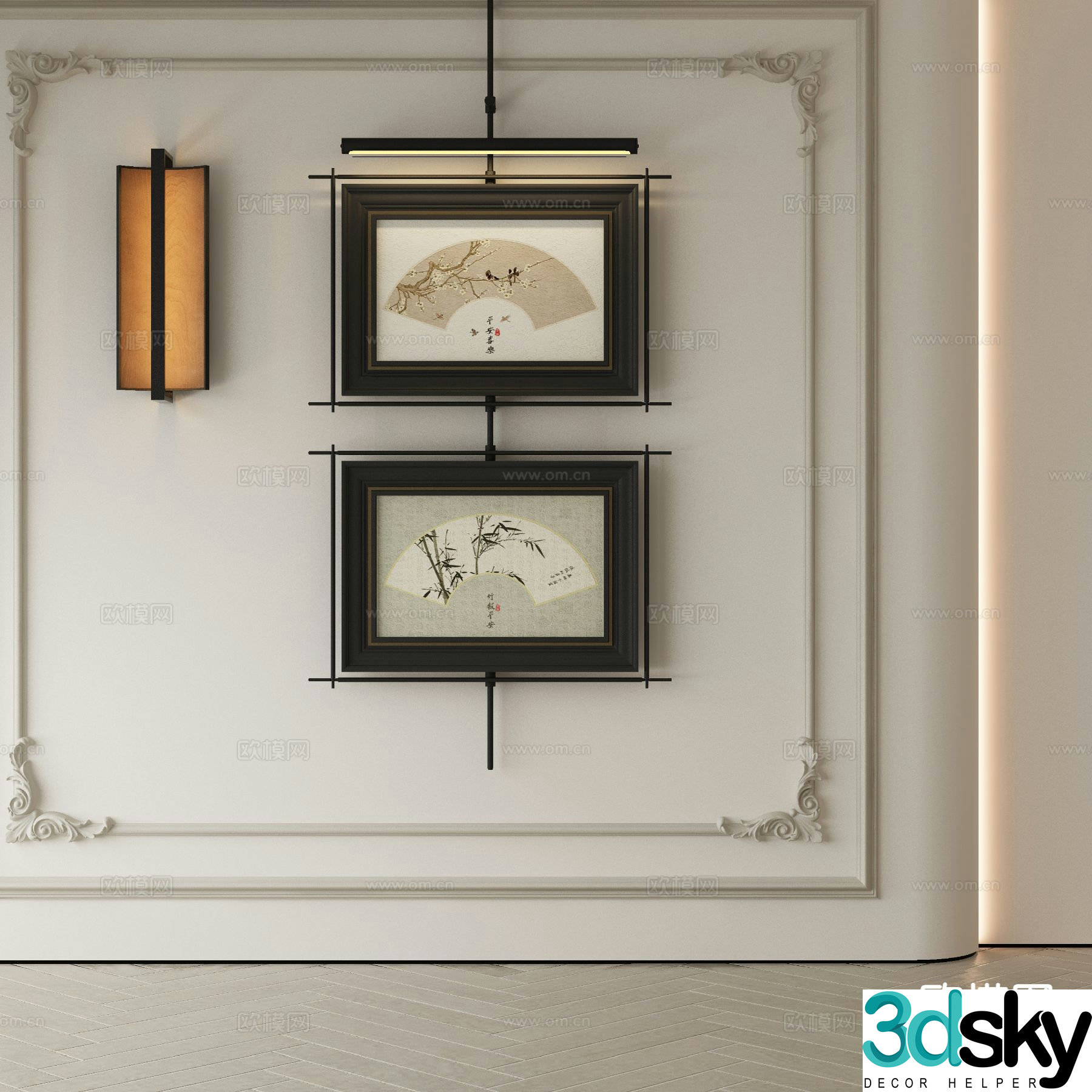 New Chinese style decorative painting 3d model