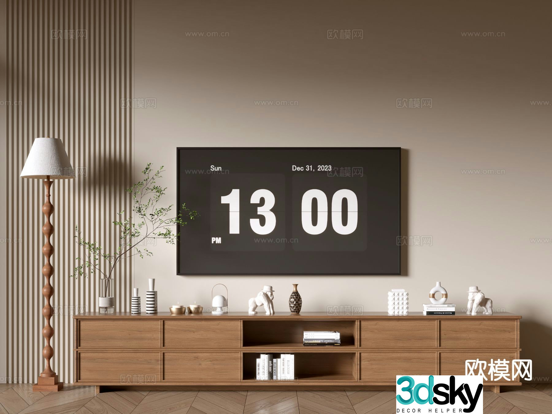 Medieval style TV cabinet 3D model