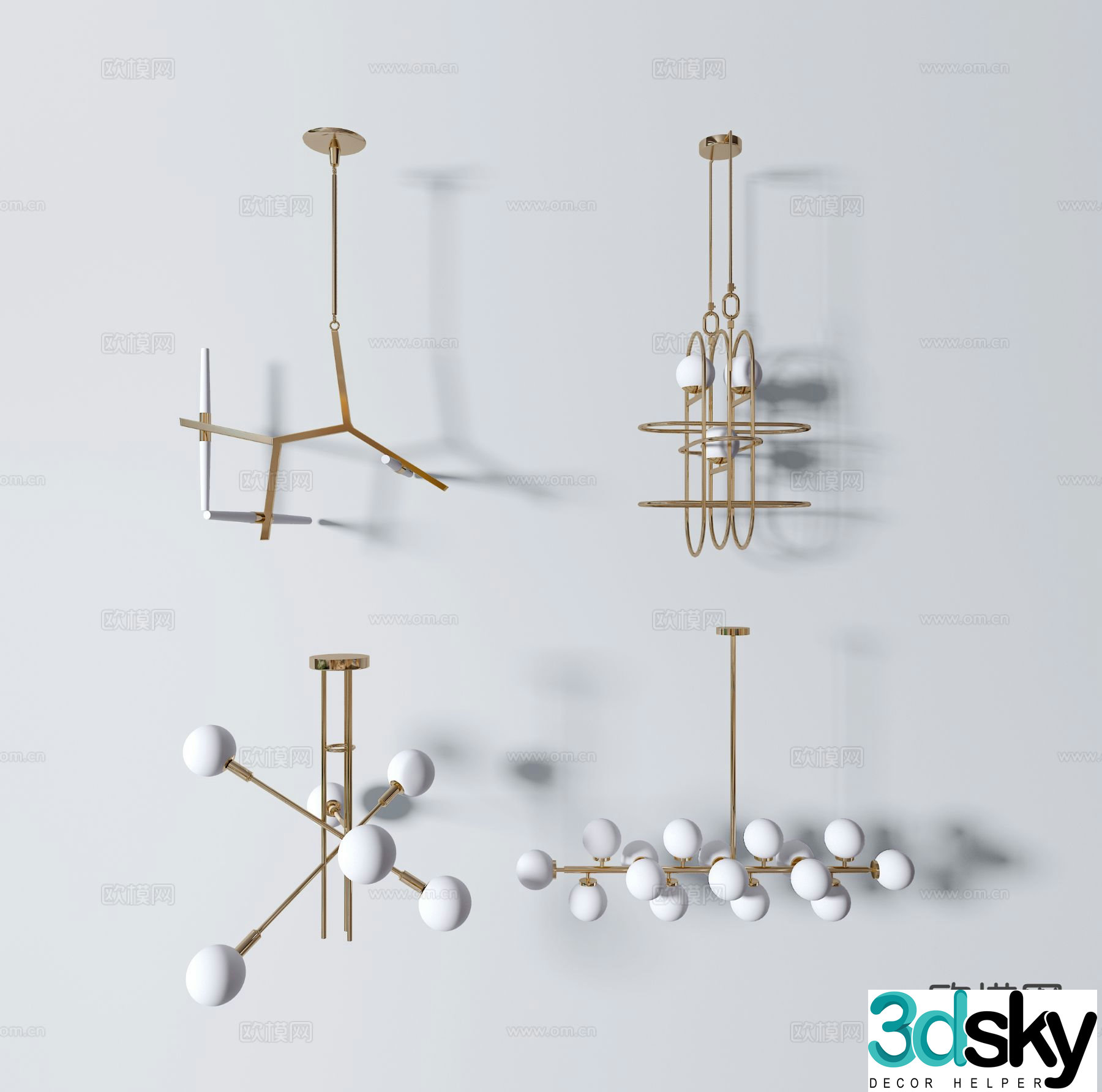 Light luxury chandelier art chandelier 3d model