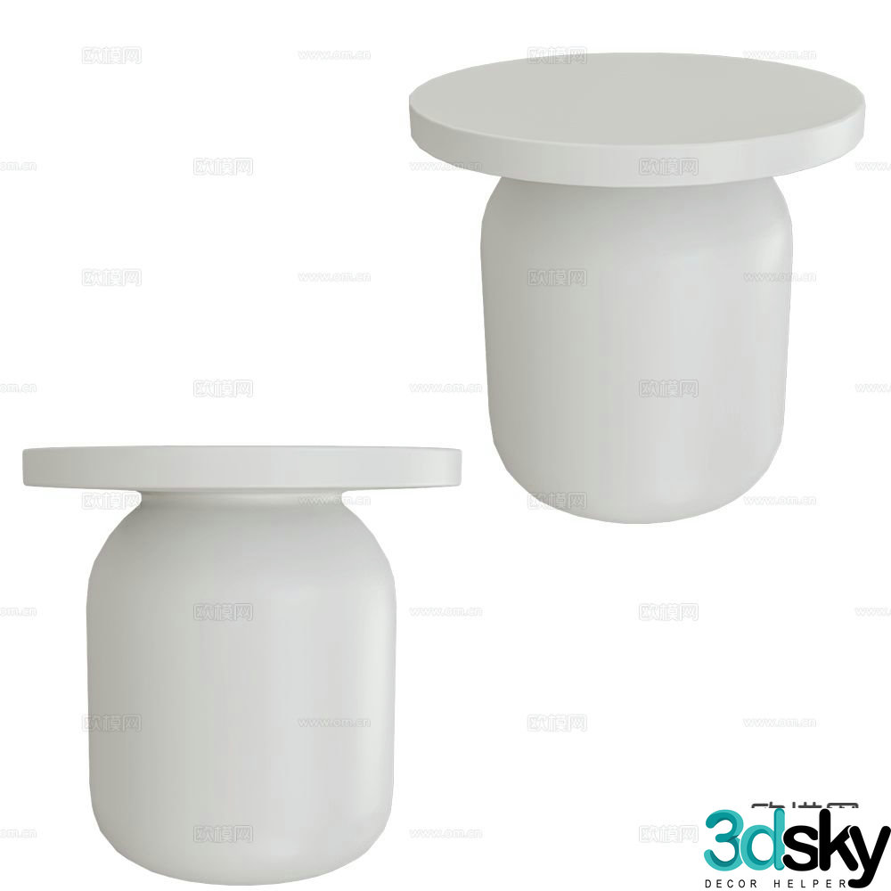 Serralunga round table side table angle table 3d model