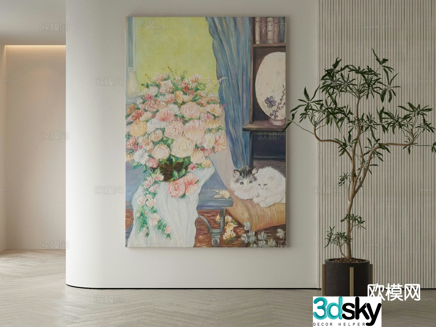 Modern art painting decorative painting 3d model