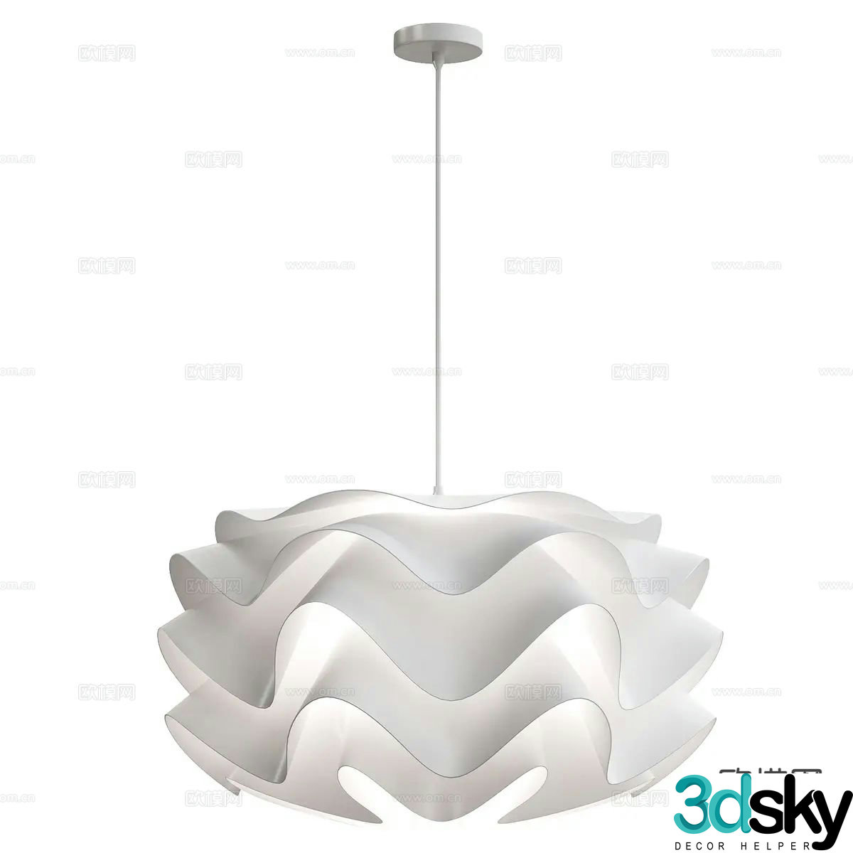 Cream style chandelier lace chandelier 3d model