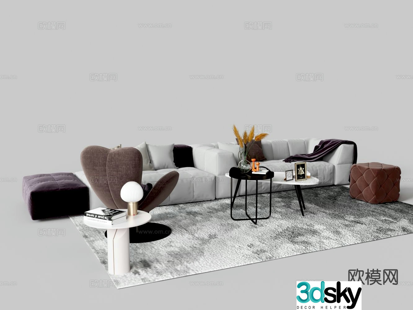 Modern sectional sofa 3d model
