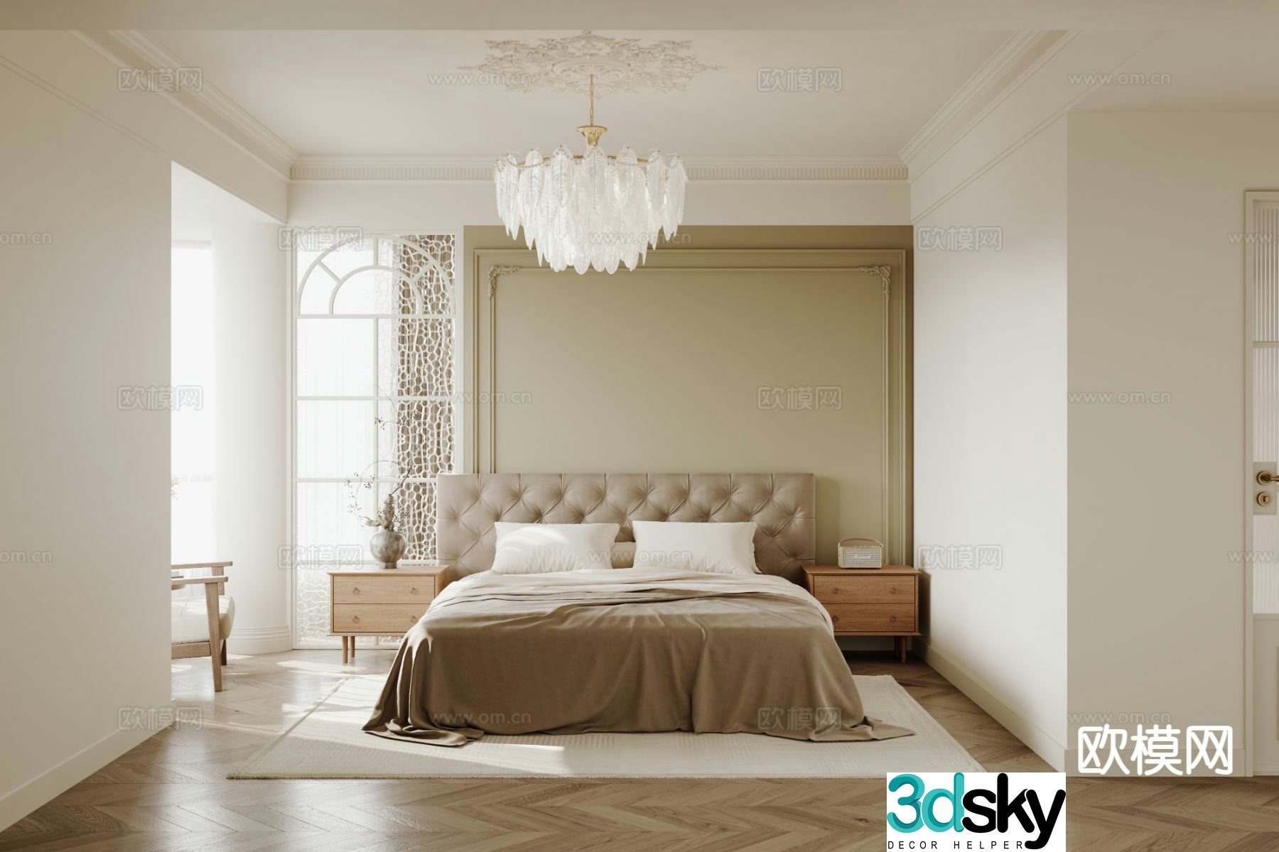 French bedroom master bedroom 3d model