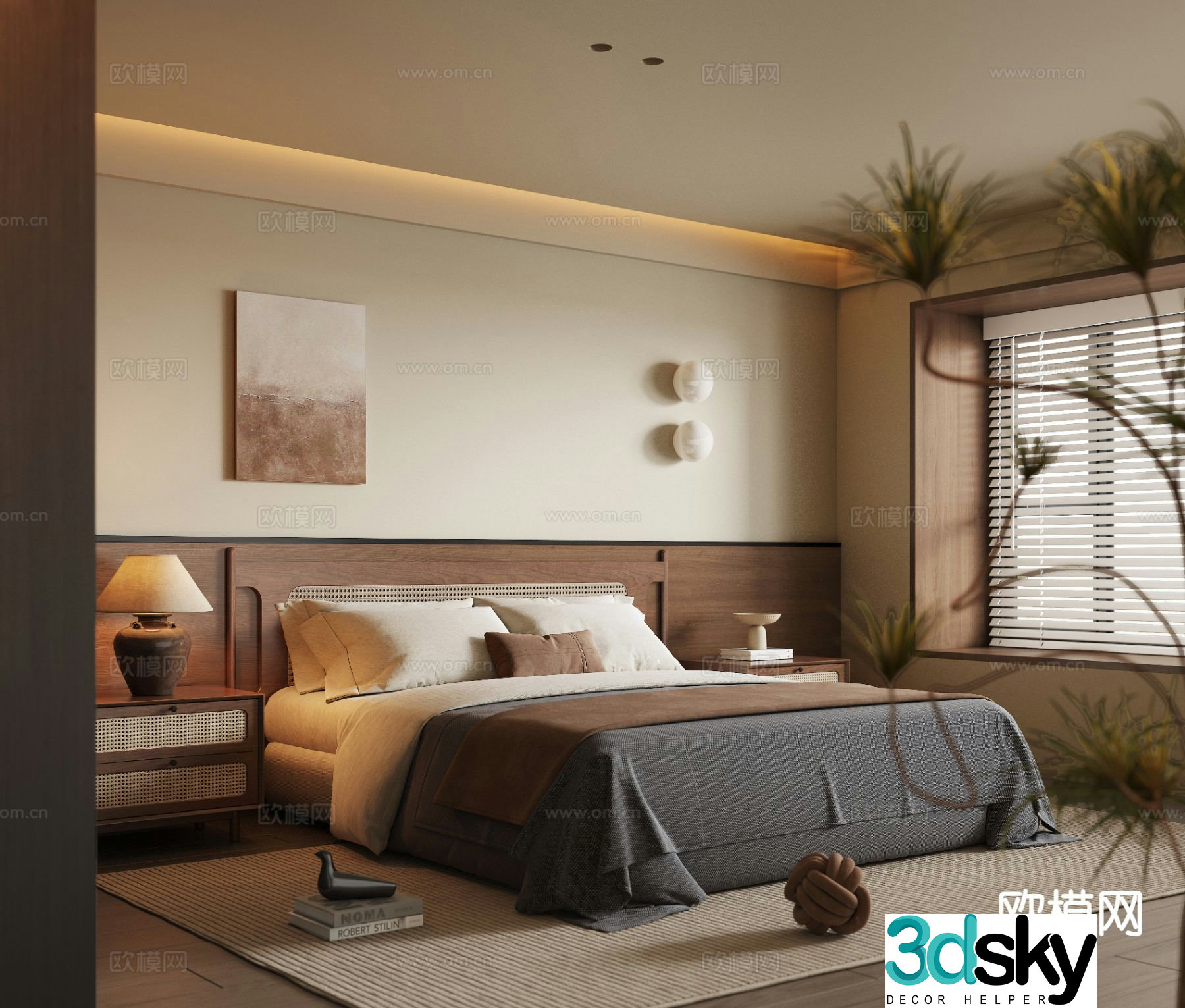 Wabi Sabi bedroom master bedroom 3d model