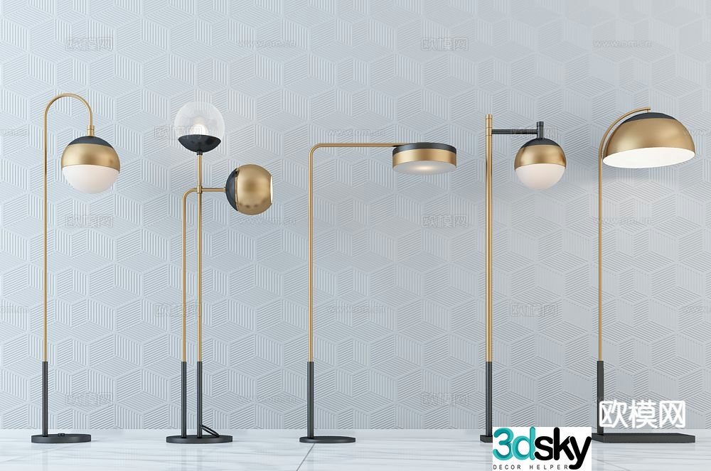 Modern floor lamp 3d model