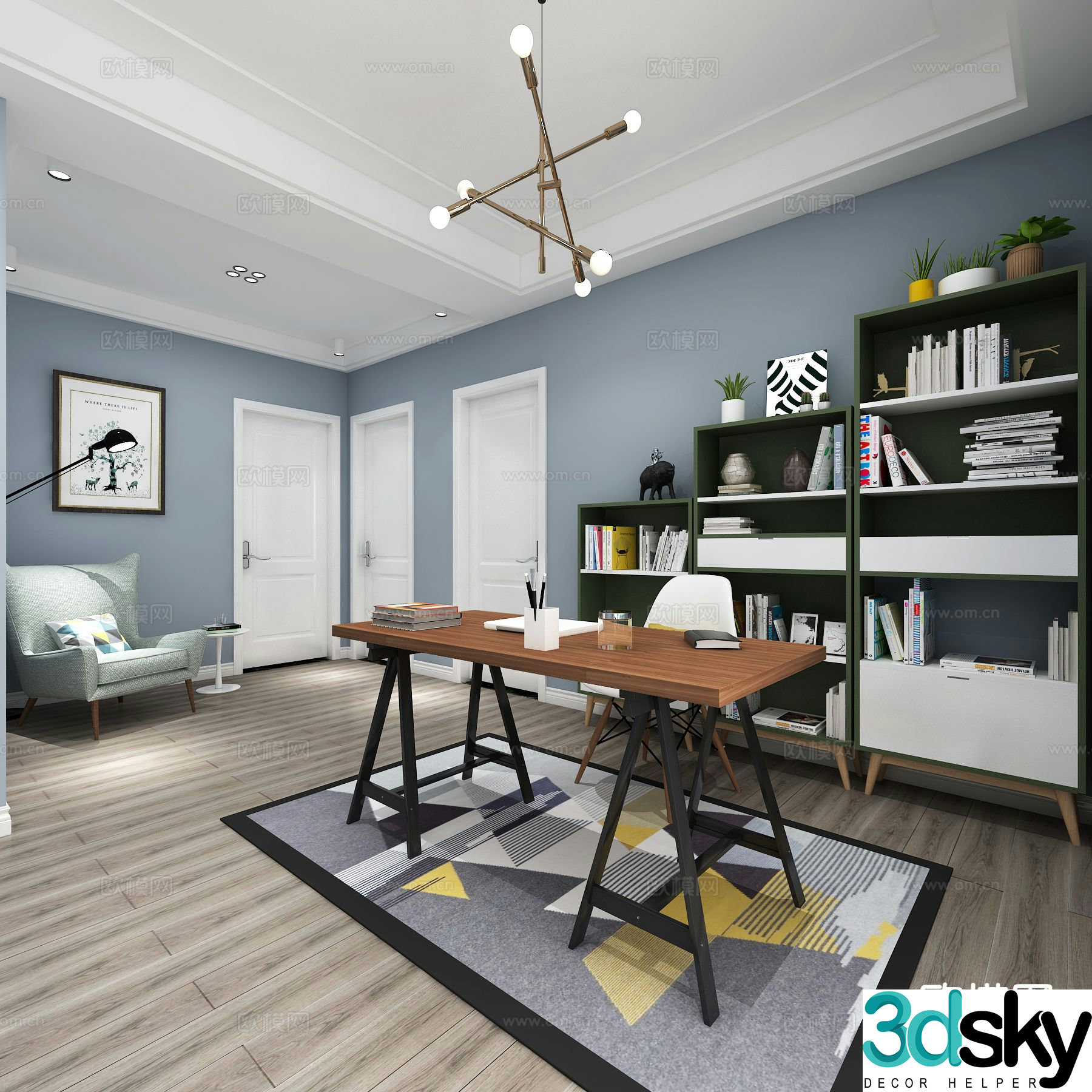 Nordic study 3d model