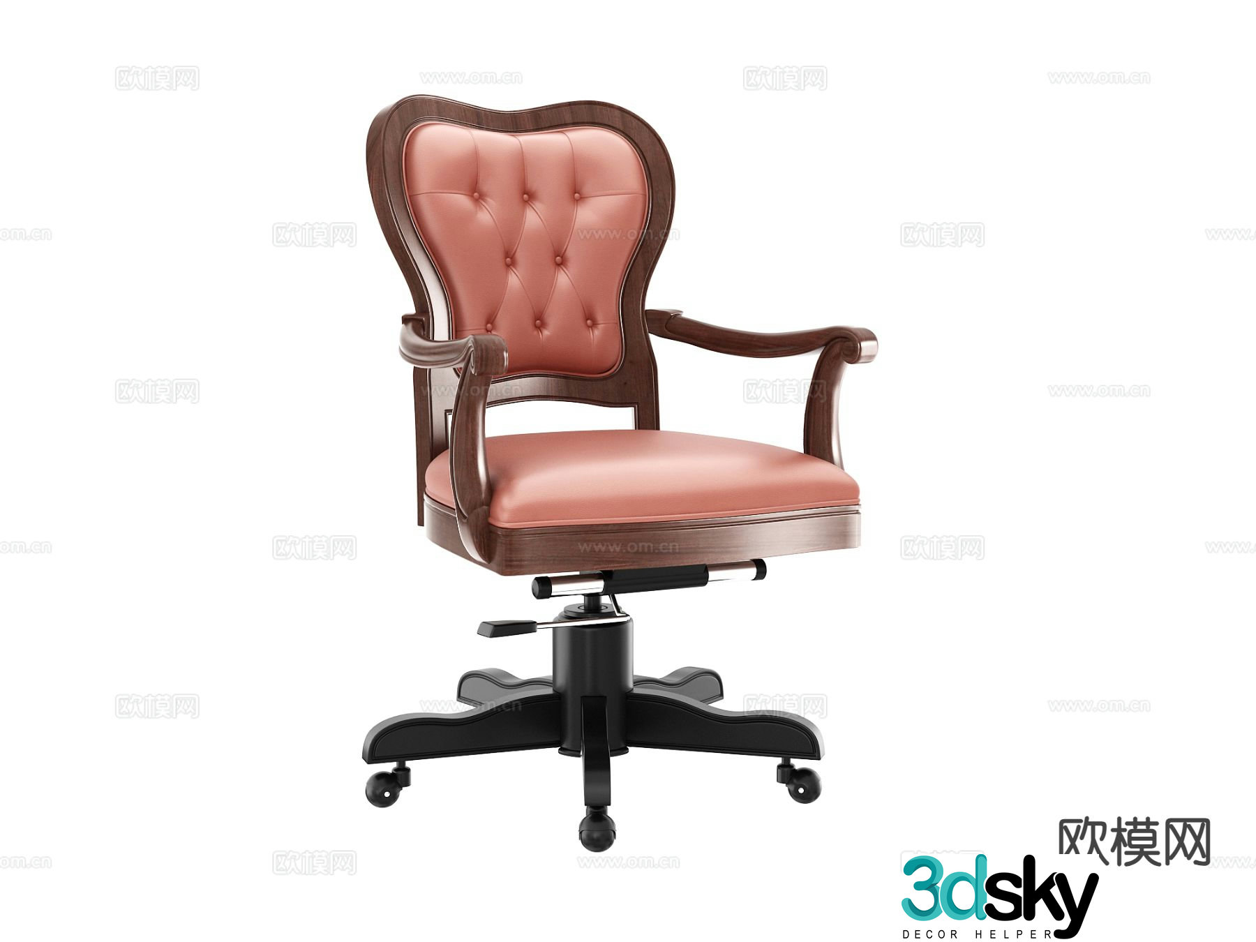 American chair armchair office chair book chair 3d model