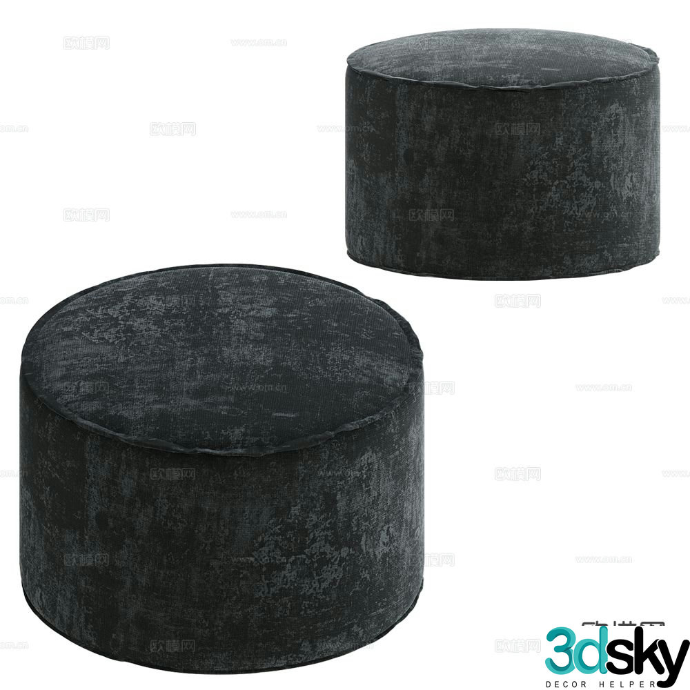 Gervasoni stool round stool sofa stool 3d model