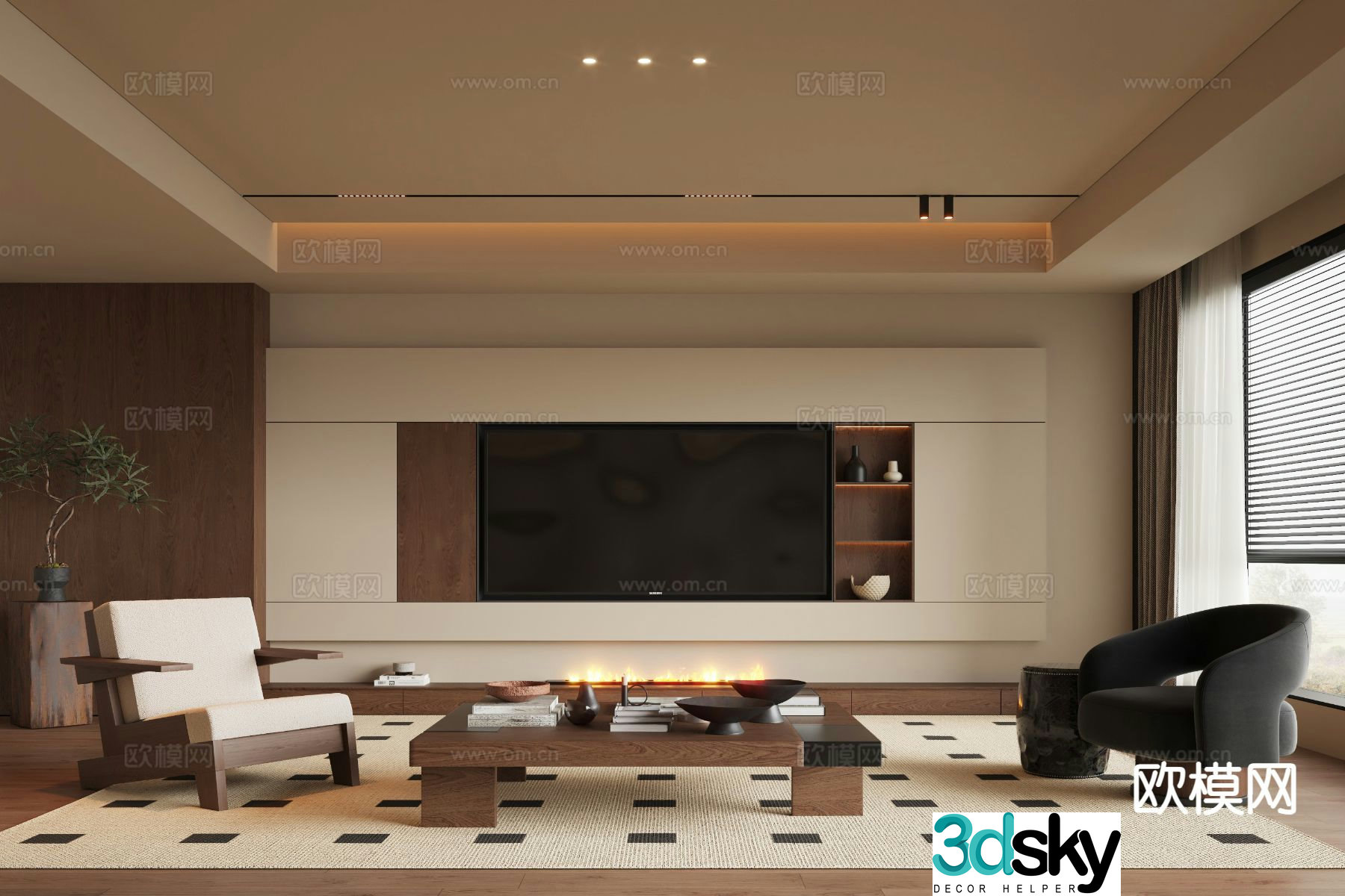 Medieval style living room 3D model