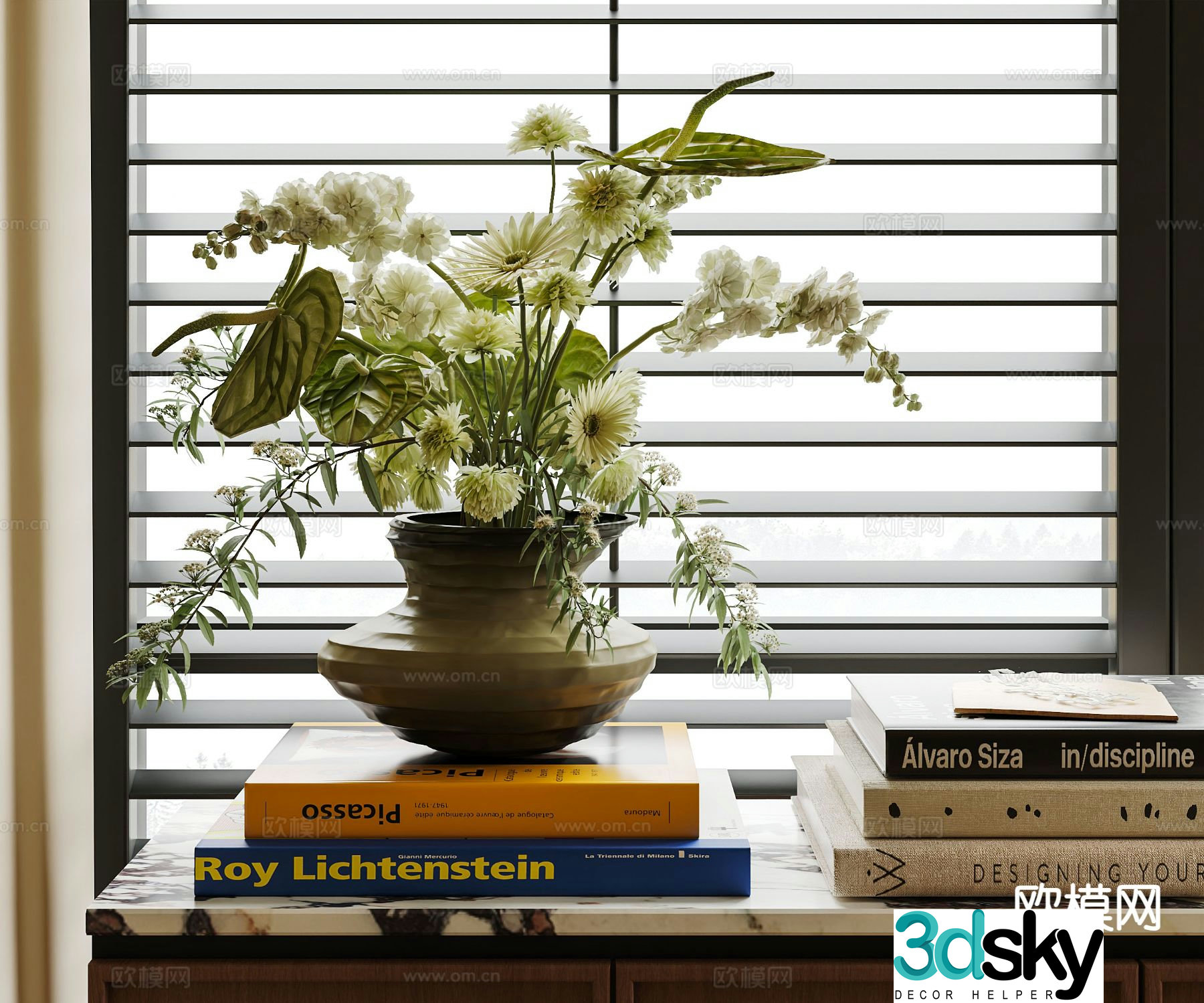 vase floral arrangement flowers flower arrangement 3d model