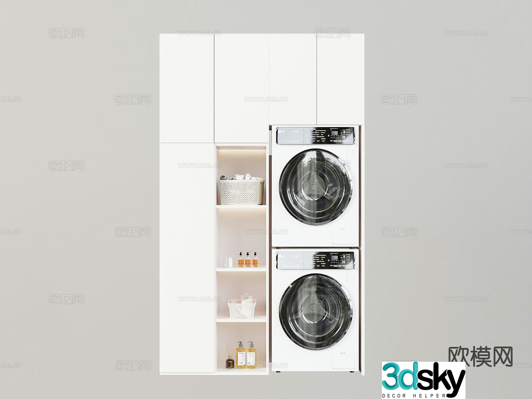 Modern balcony cabinet laundry cabinet 3d model