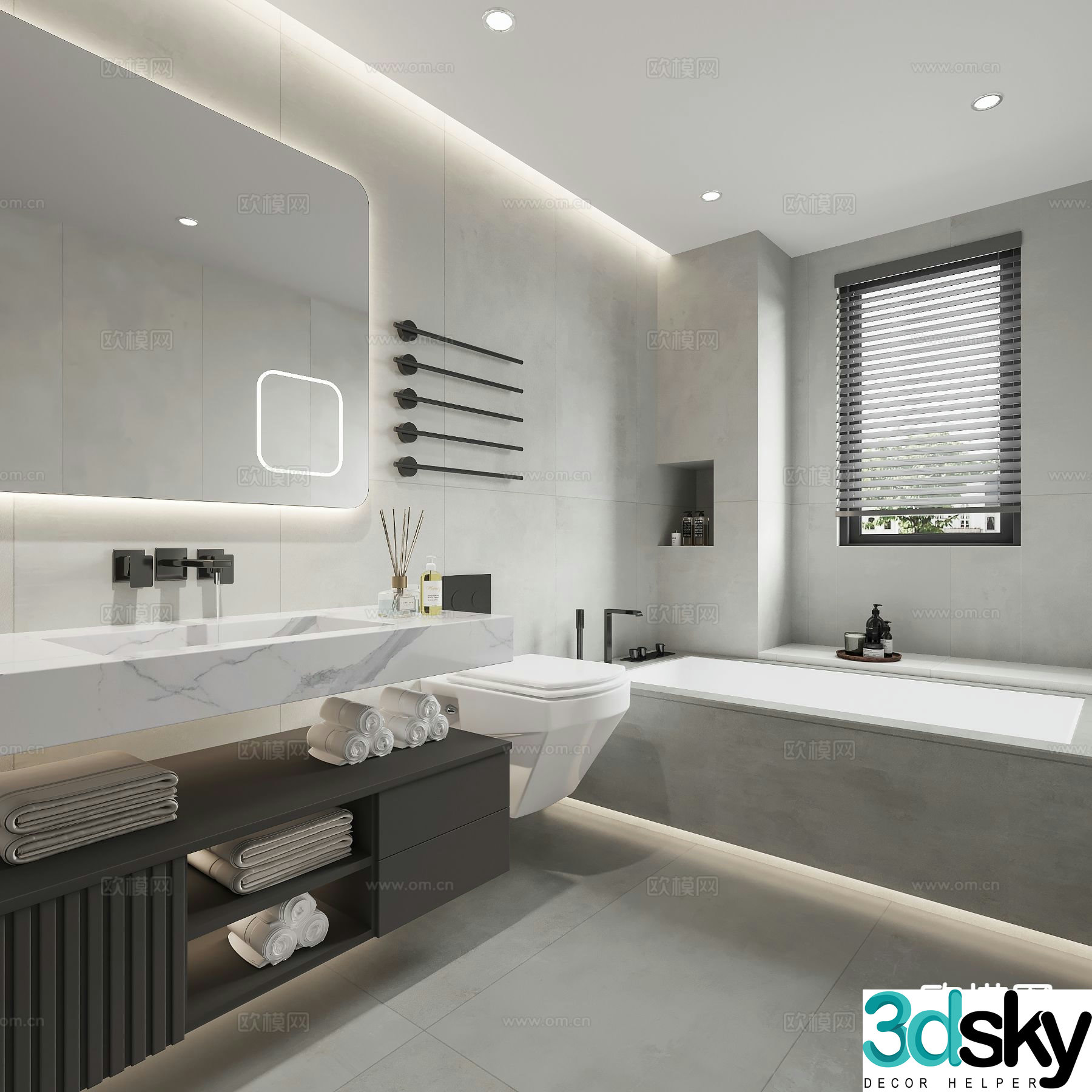 Modern bathroom bathroom 3d model