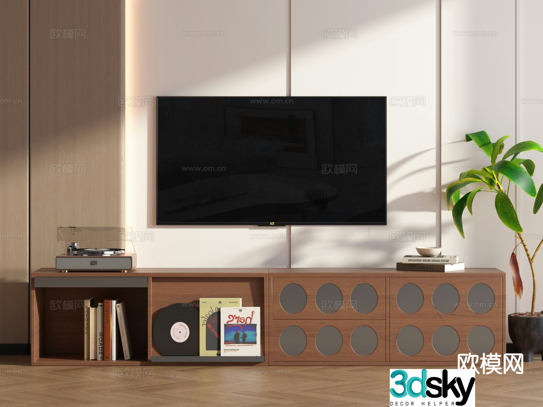 Medieval style TV cabinet 3D model