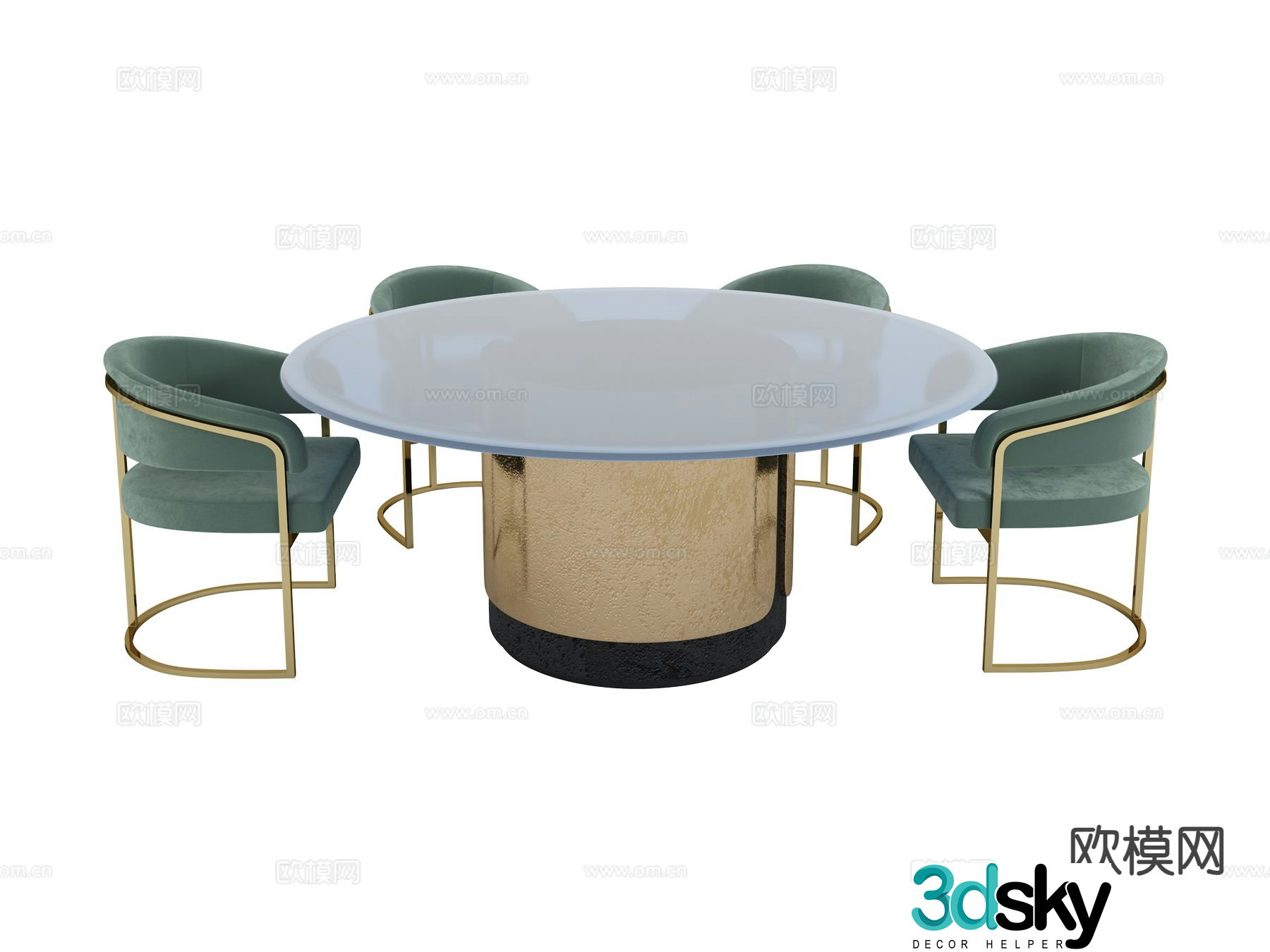 visionnaire italian dining table and chairs 3d model