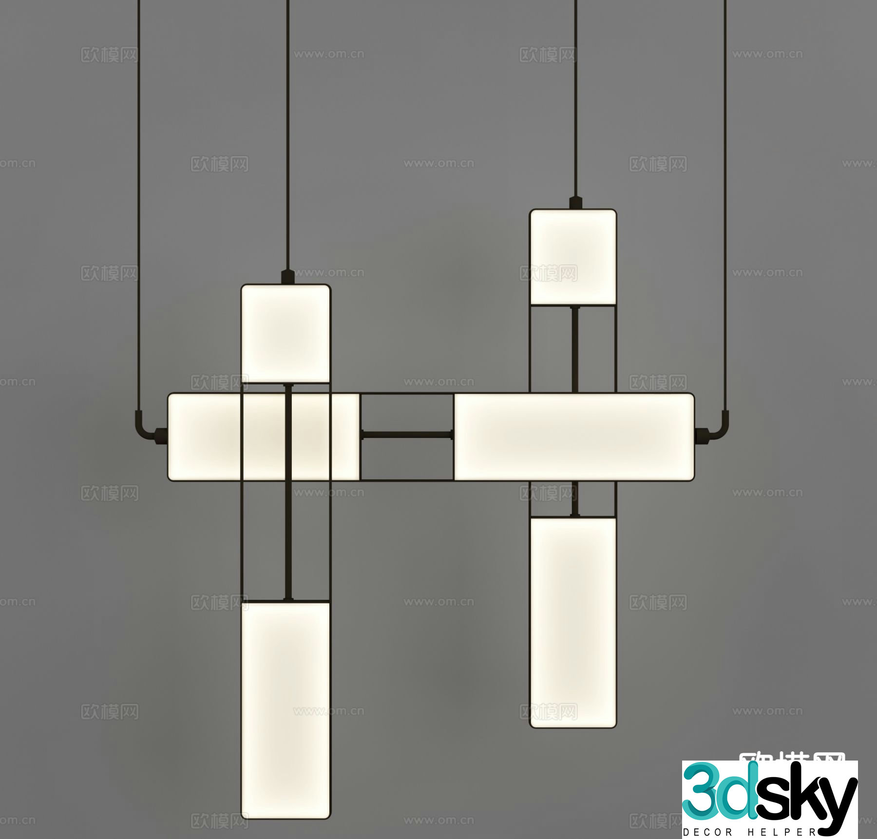 Simple chandelier art chandelier 3d model