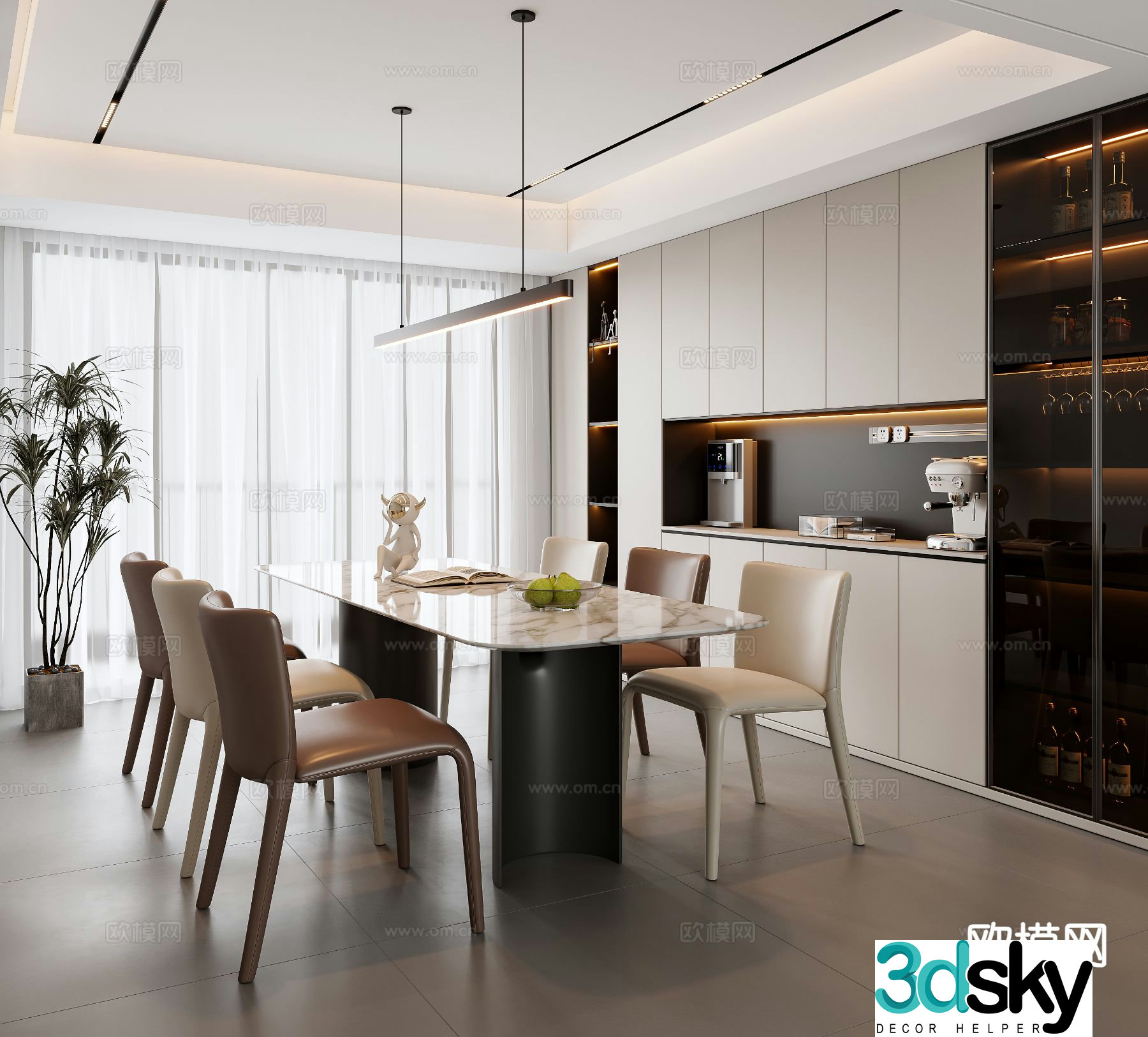 Modern restaurant 3d model