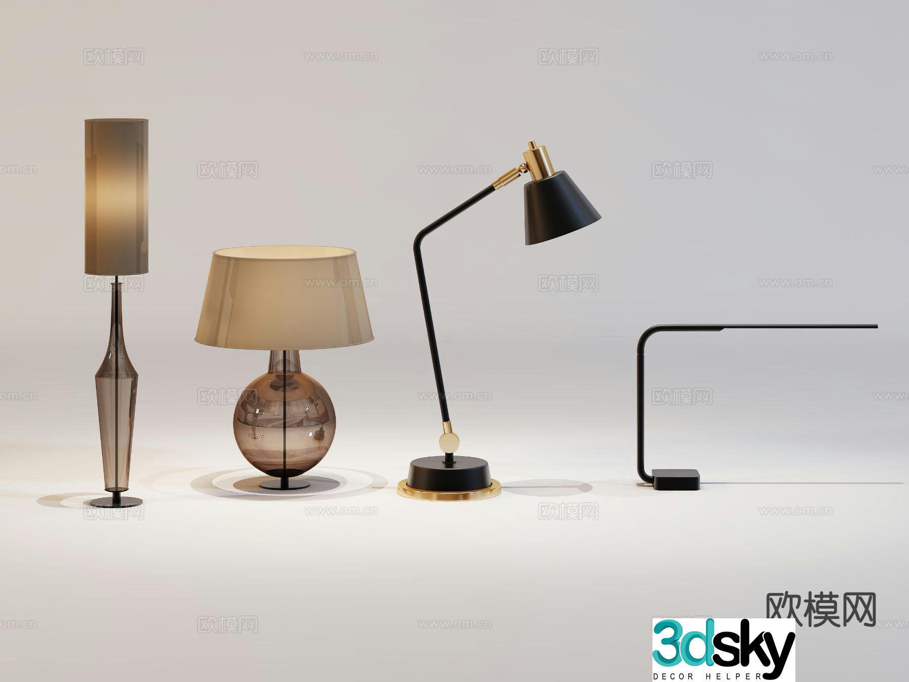 Modern desk lamp 3d model