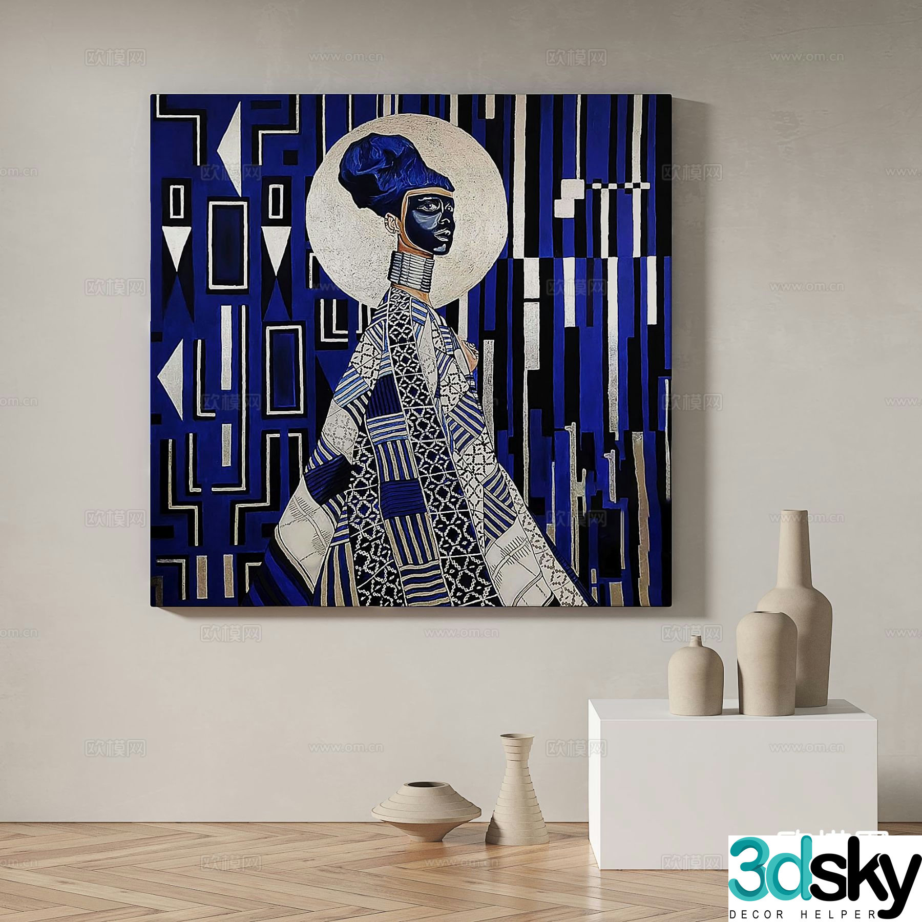 Modern art painting texture painting decorative painting 3d model