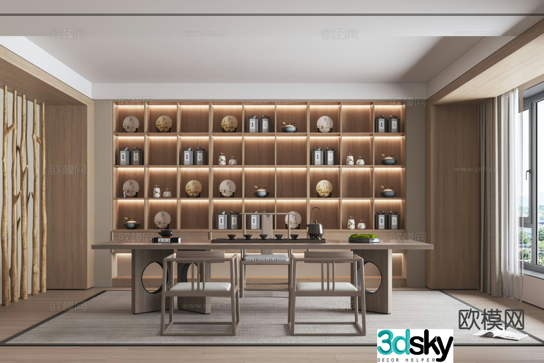 New Chinese tea room 3d model