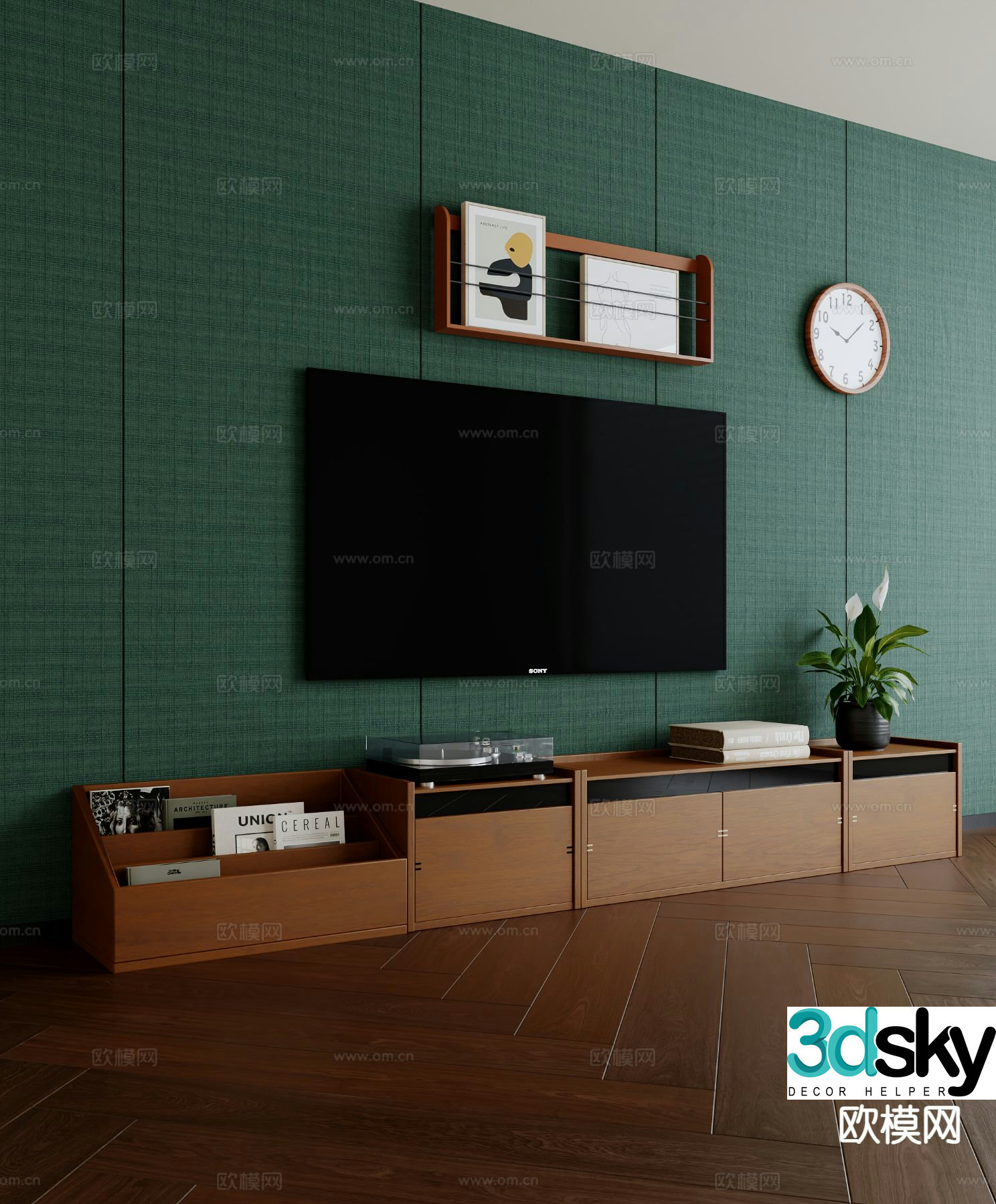 Medieval style TV cabinet 3D model