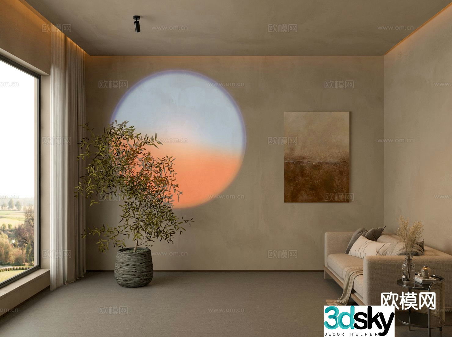 sunset lamp spotlight downlight 3d model