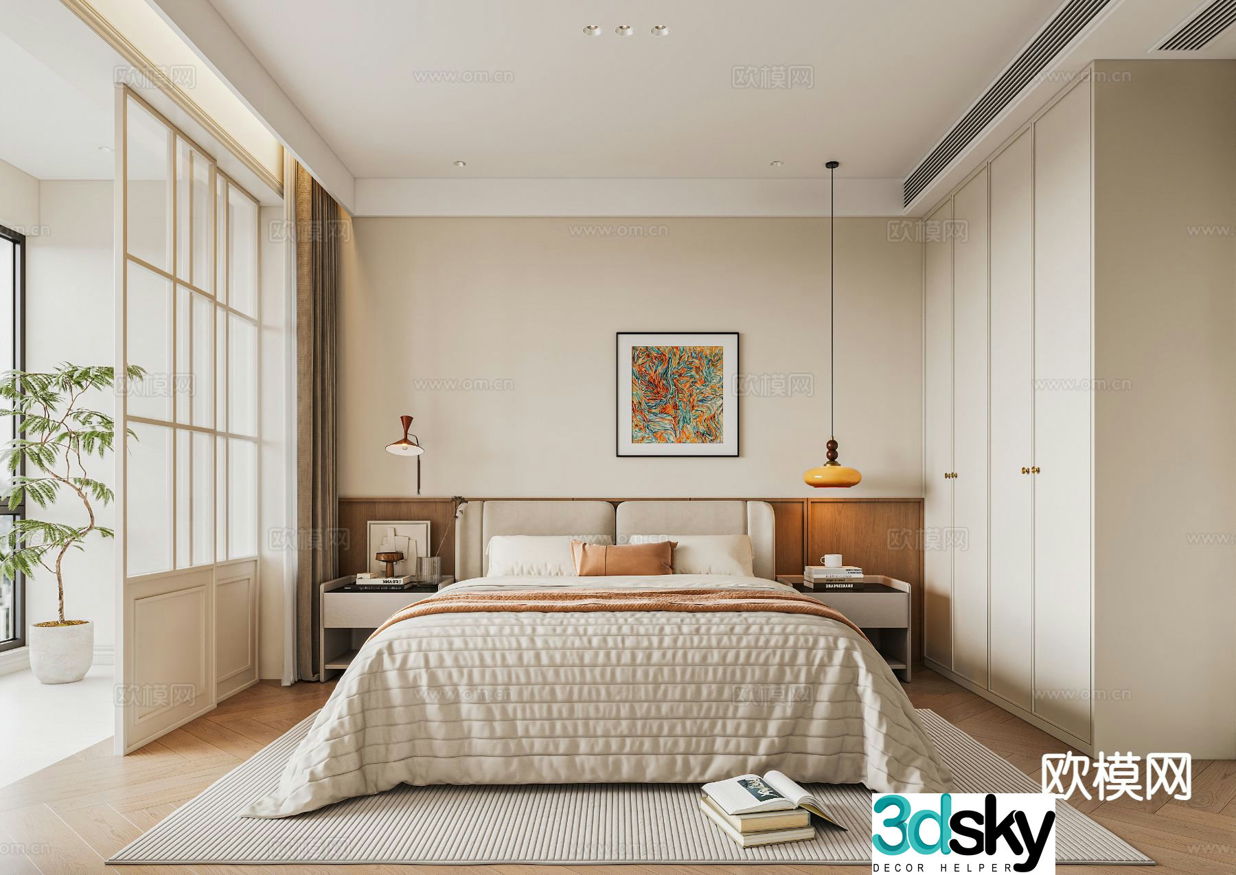 Medieval style bedroom master bedroom 3d model