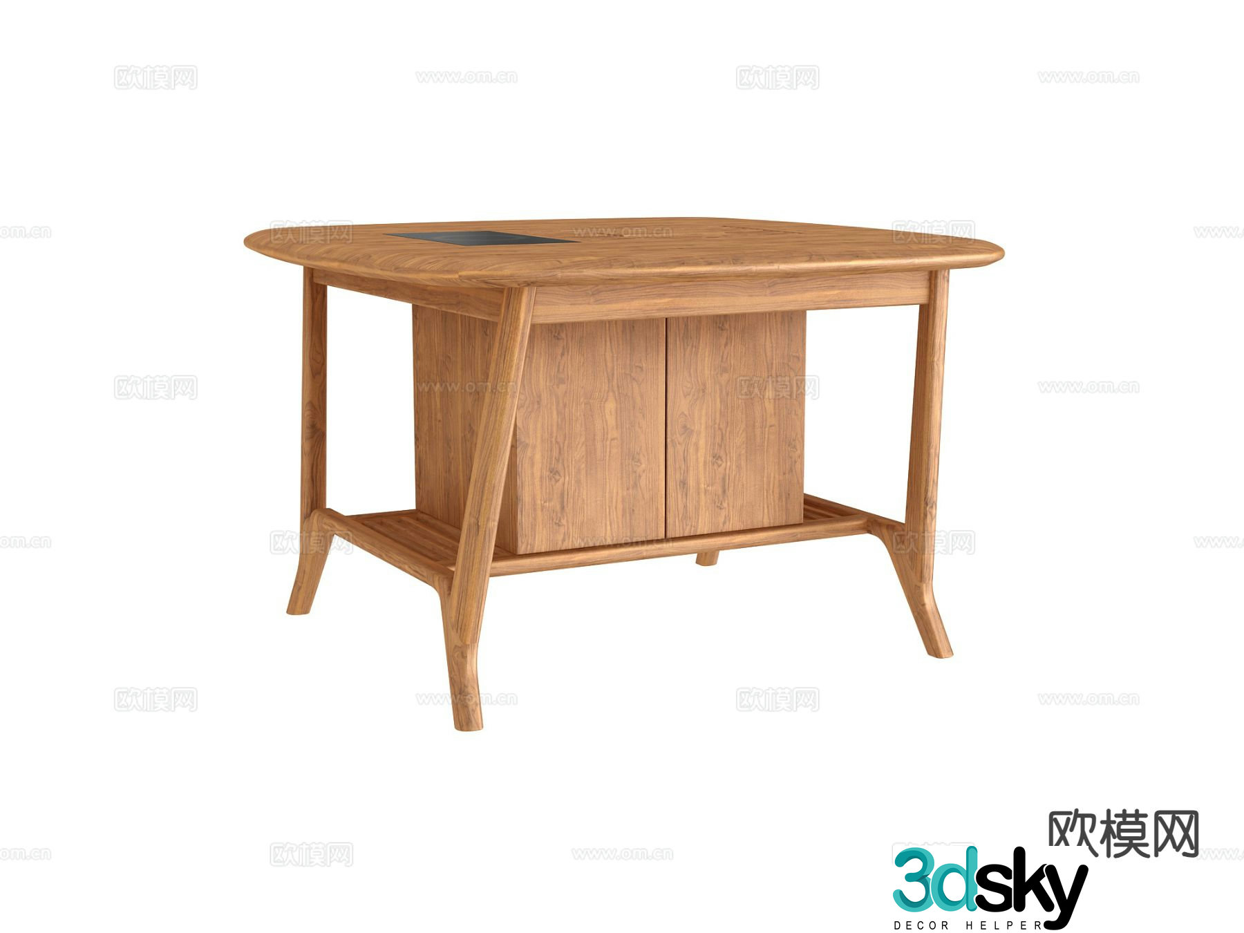 Nordic solid wood coffee table 3D model