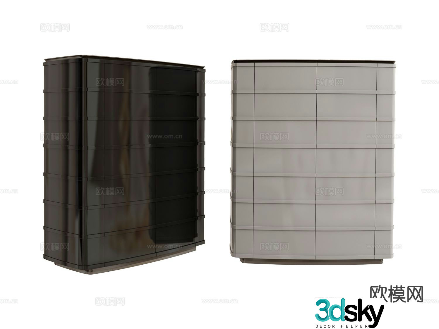 visionnaire Italian light luxury chest 3D model