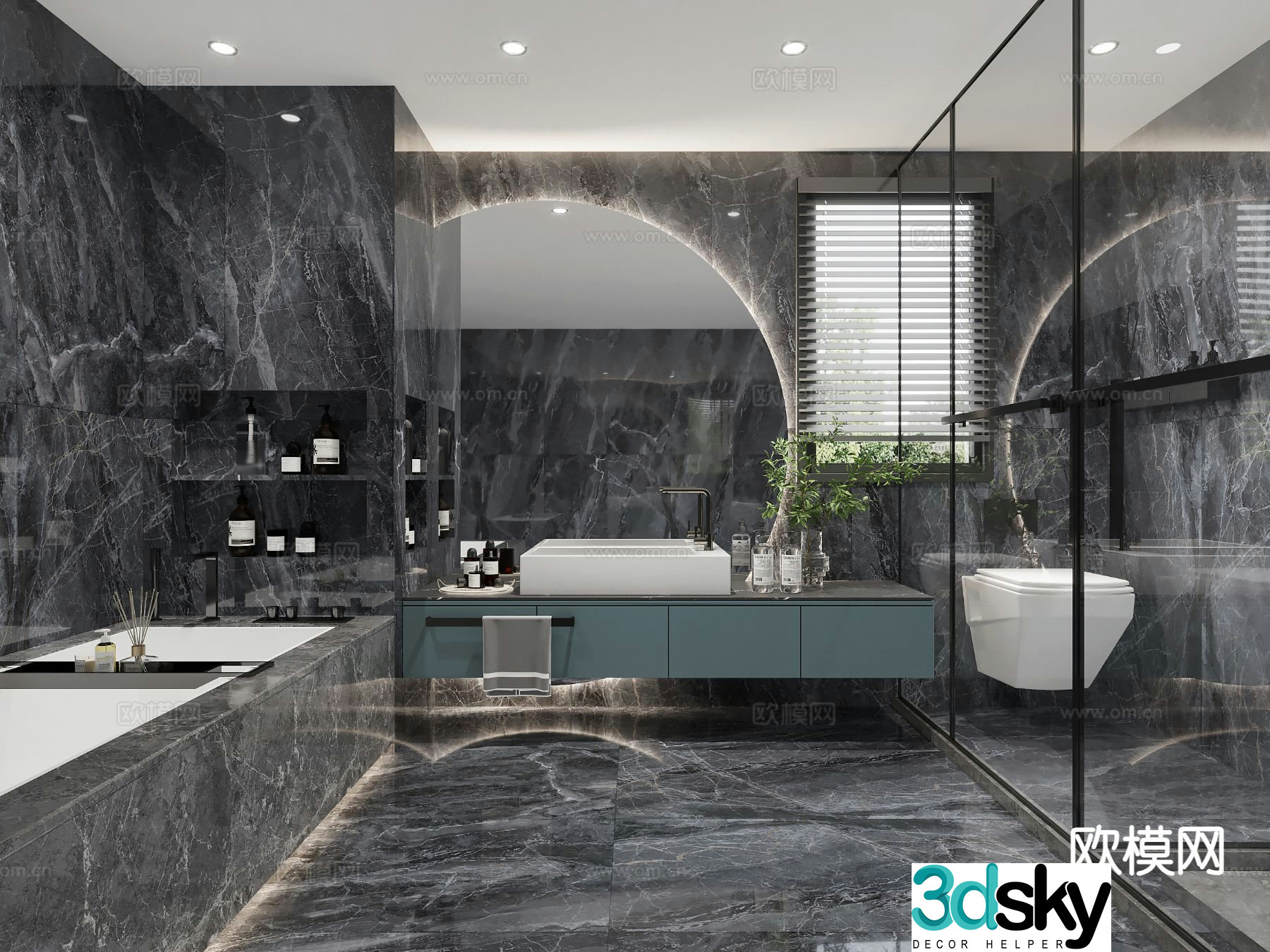 Modern bathroom bathroom 3d model
