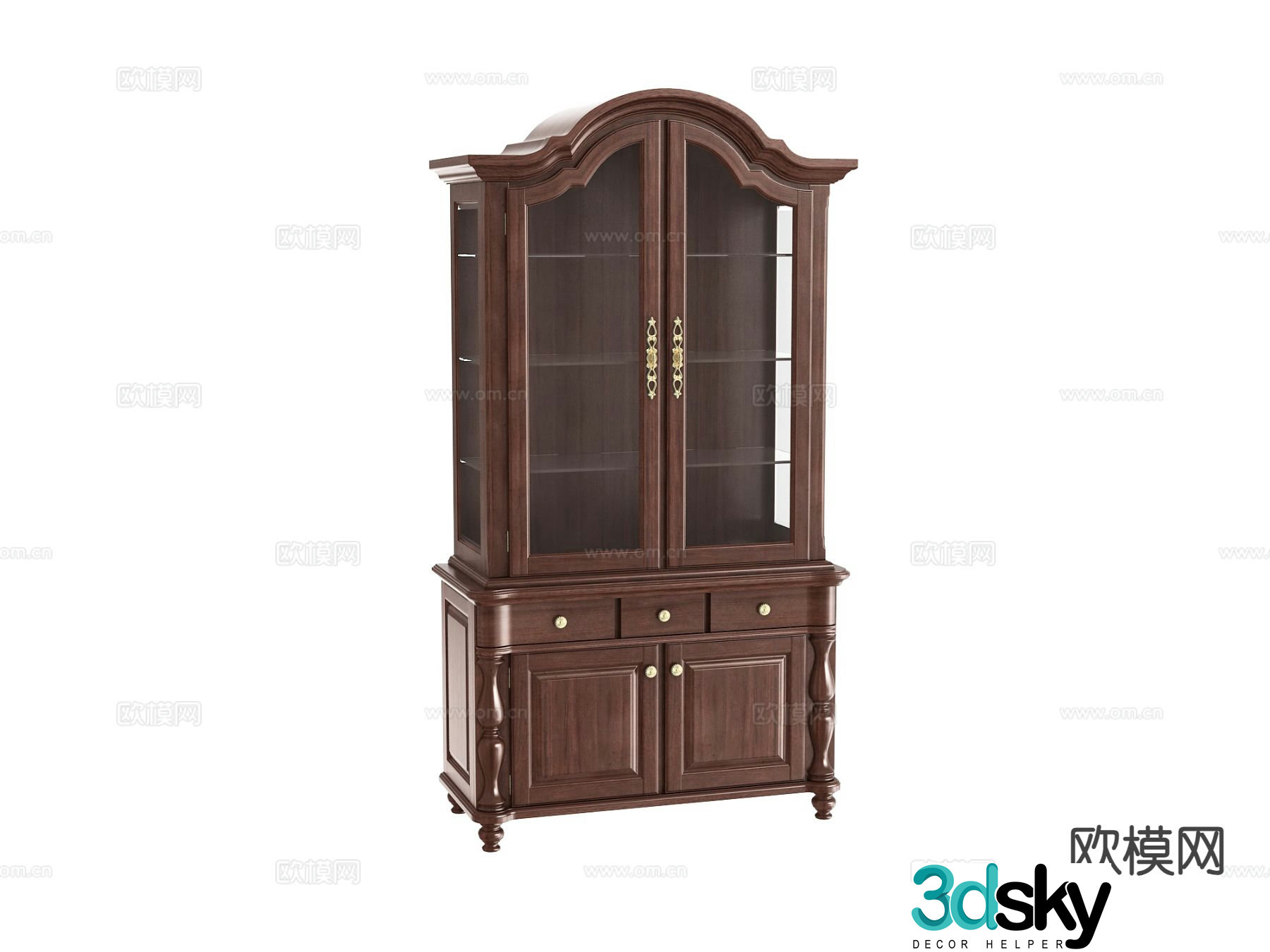 American glass wine cabinet 3d model