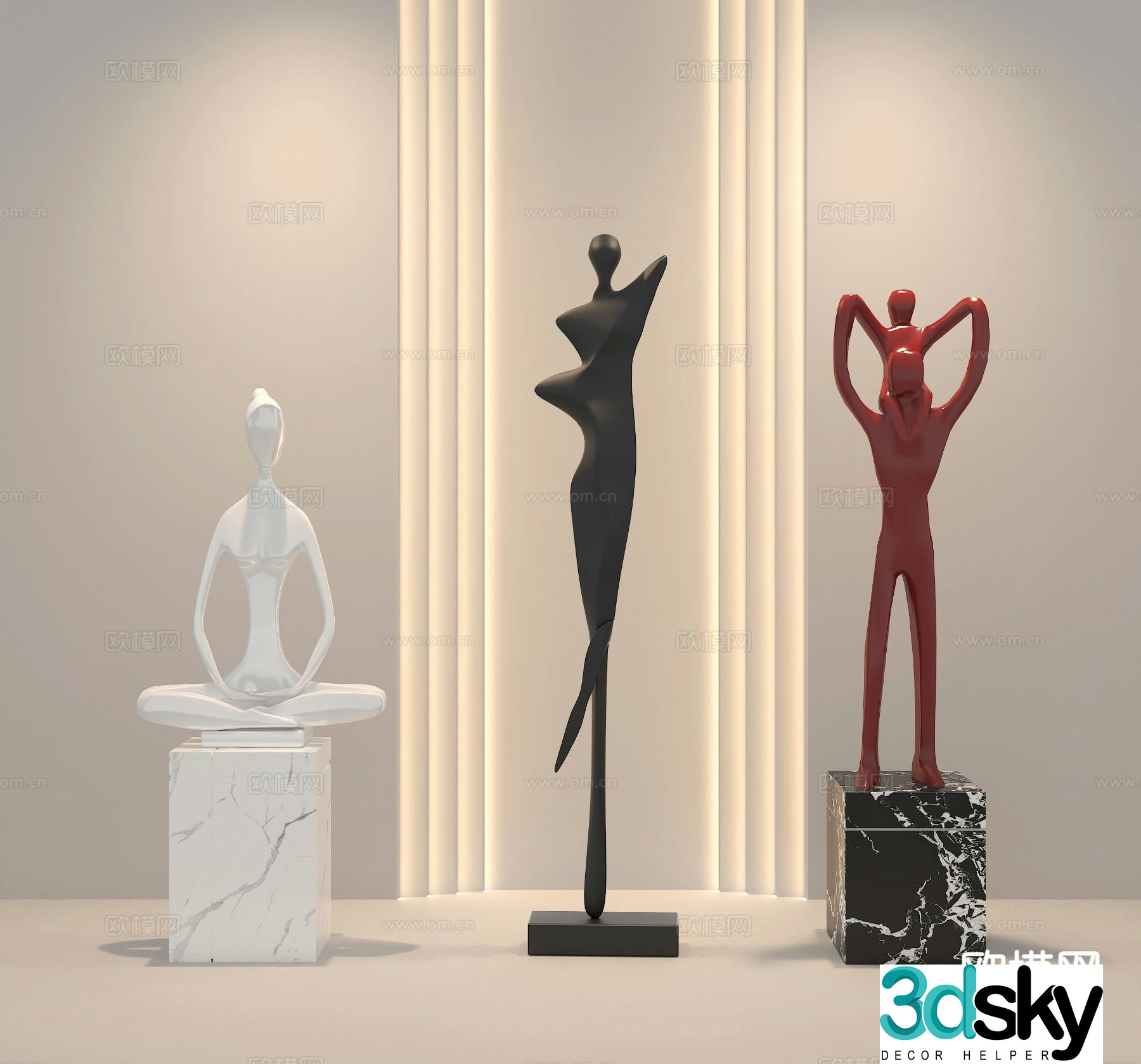 Indoor art installation sculpture ornaments figure sculpture 3d model