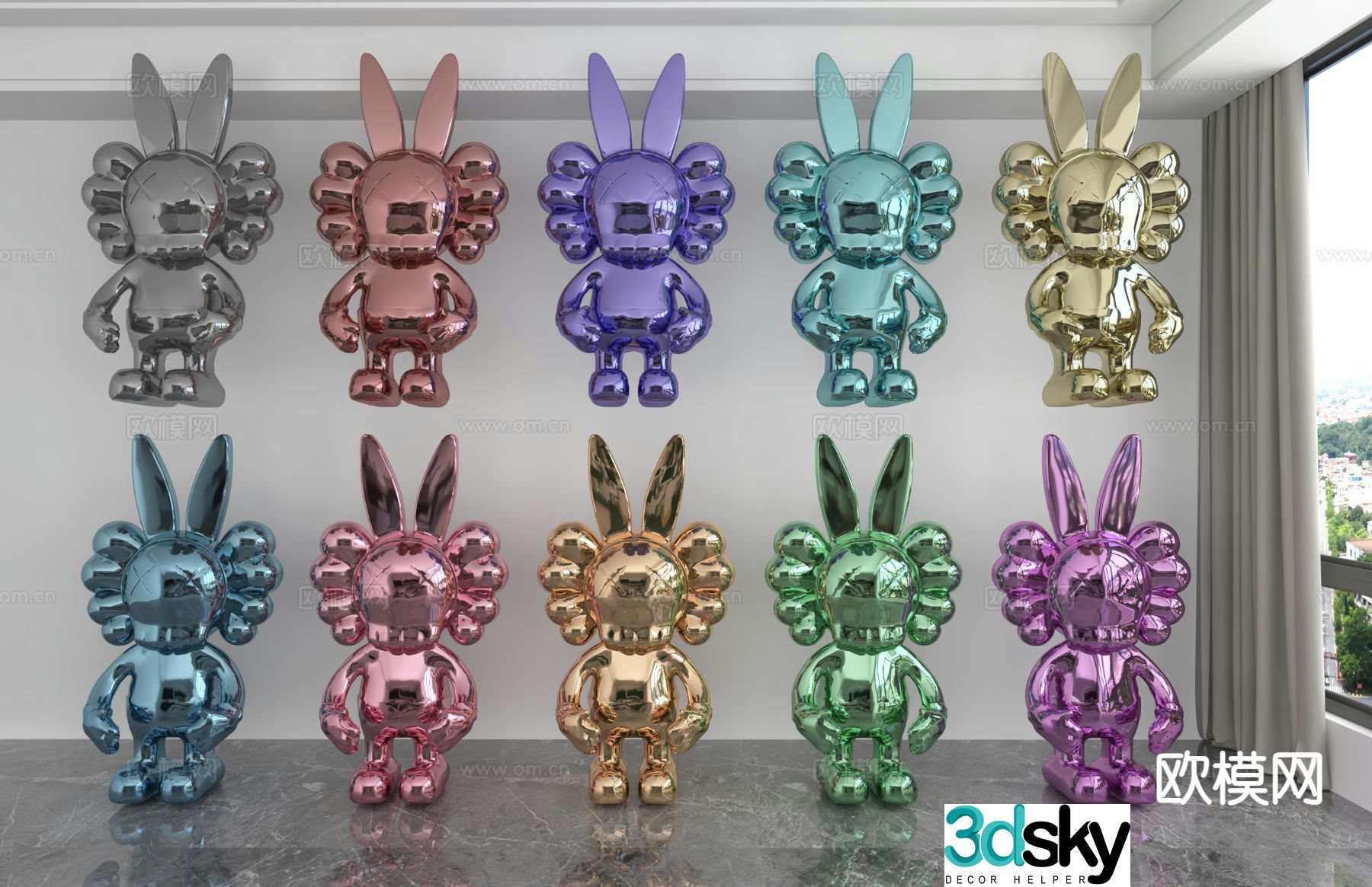 Modern trendy ornaments 3D model