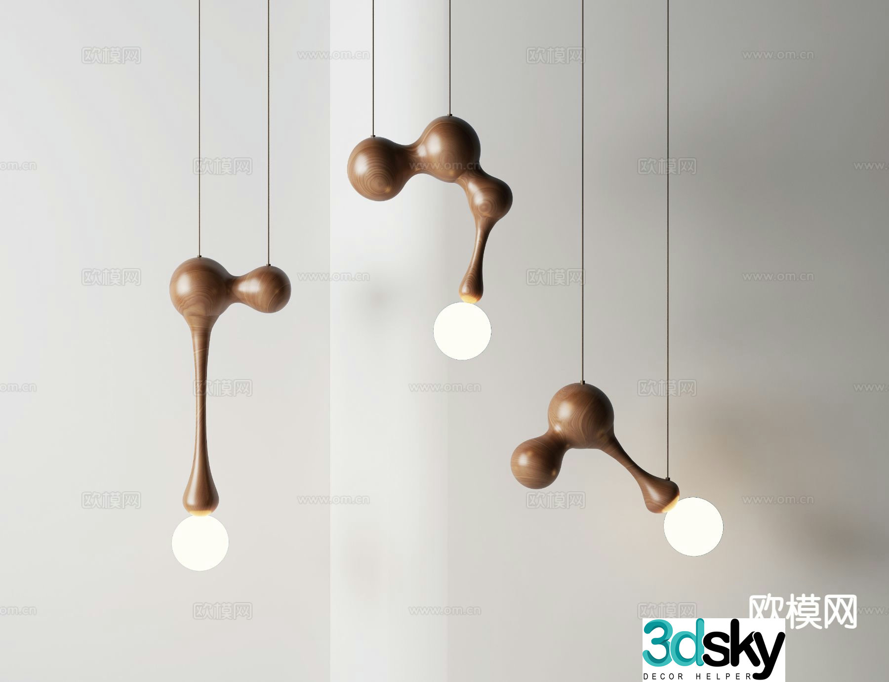 Creative gourd chandelier special shaped chandelier 3d model