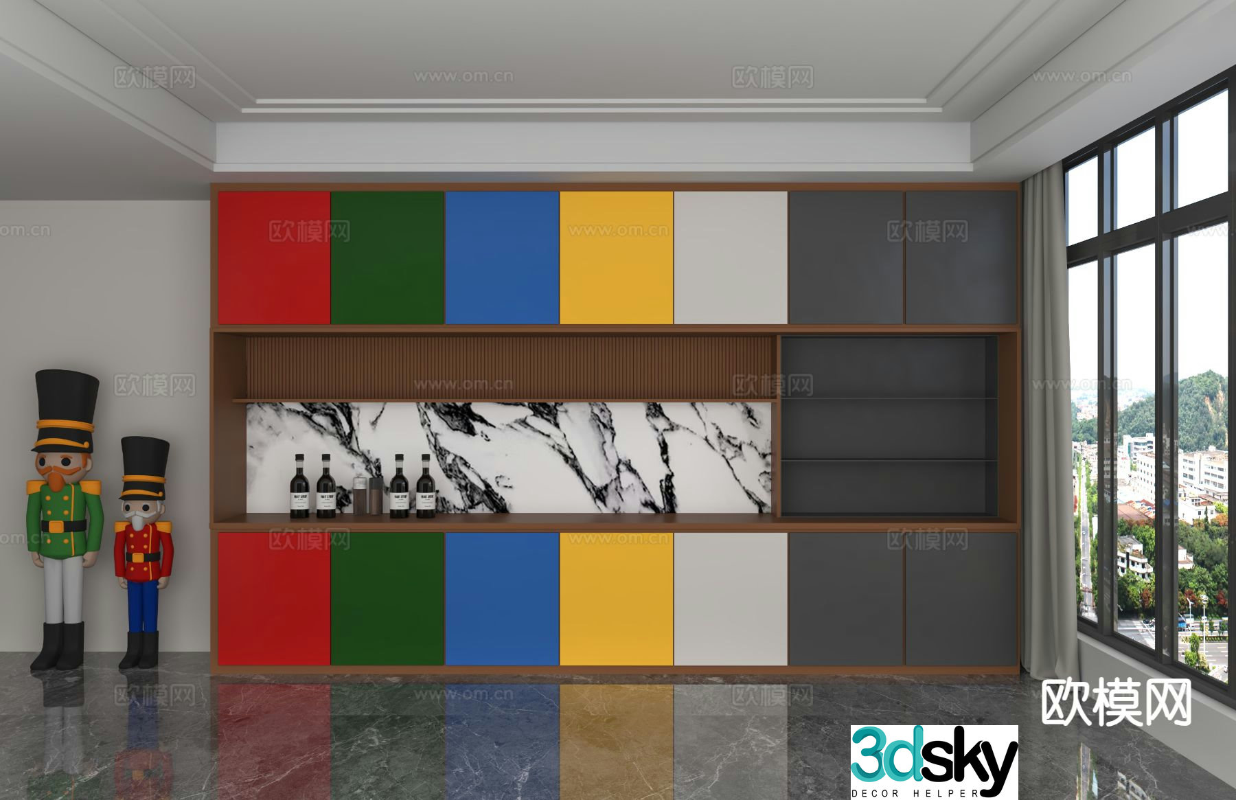Modern wine cabinet sideboard 3d model