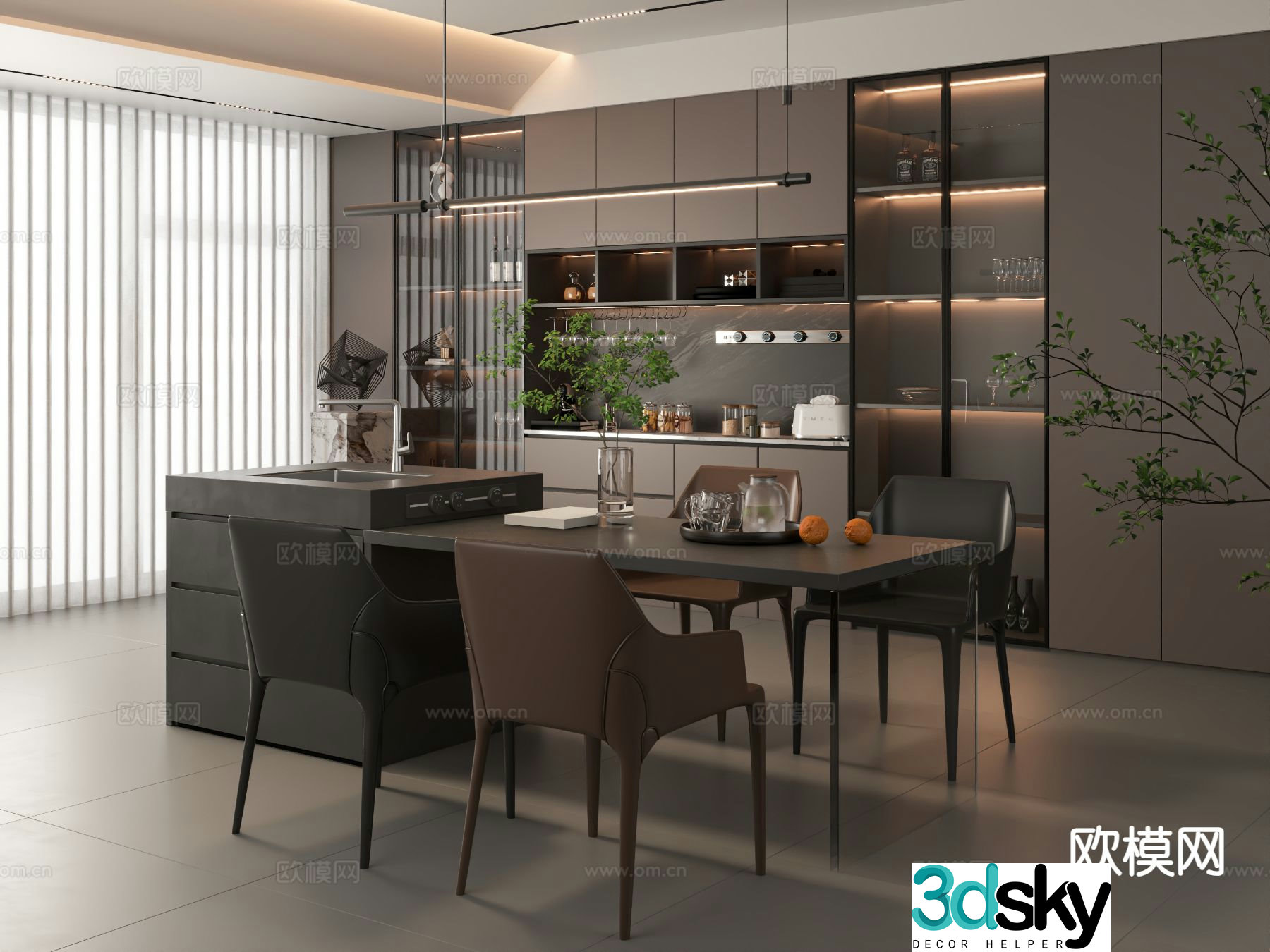 Italian restaurant Zhongdao restaurant 3d model