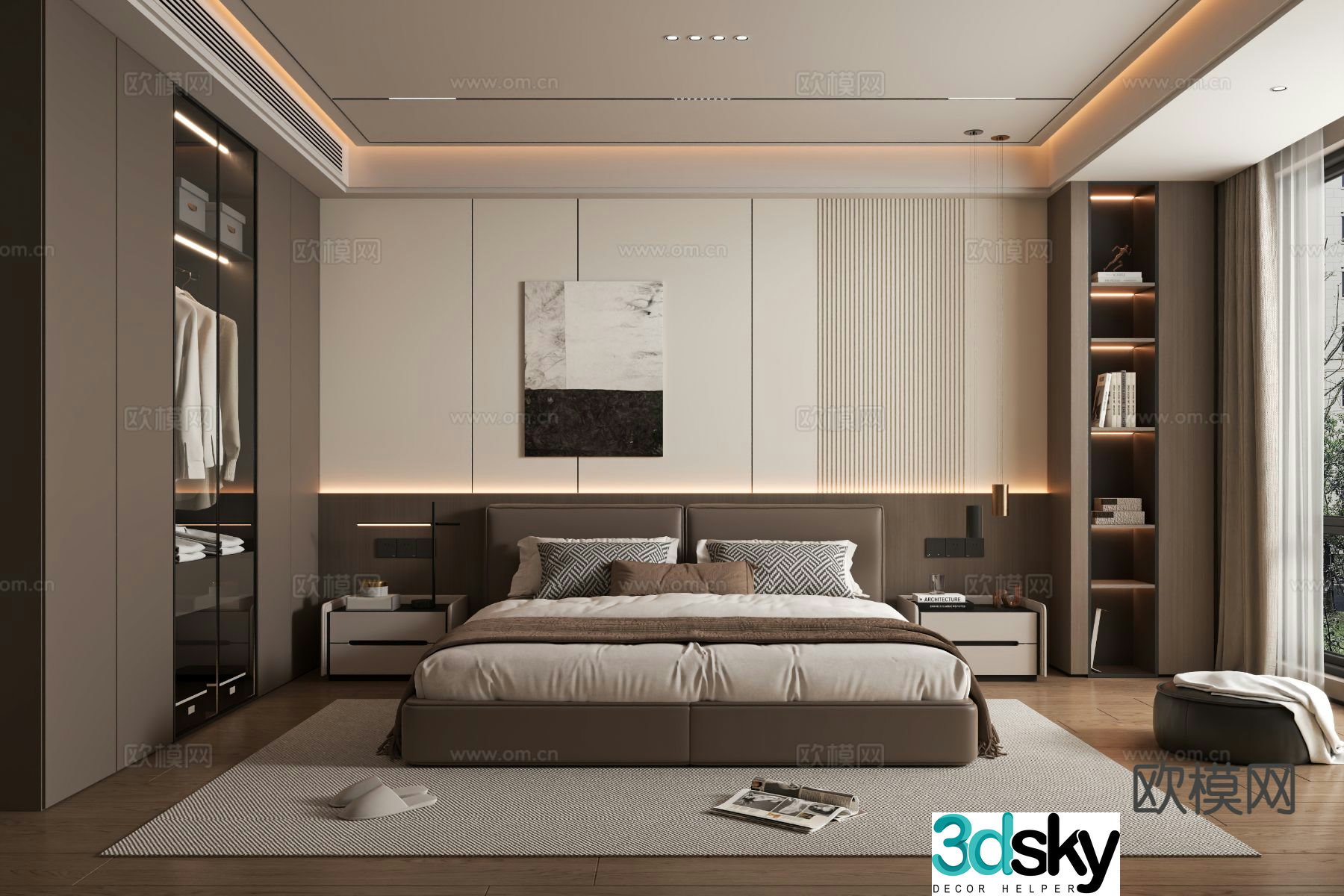 Italian style bedroom master bedroom 3d model